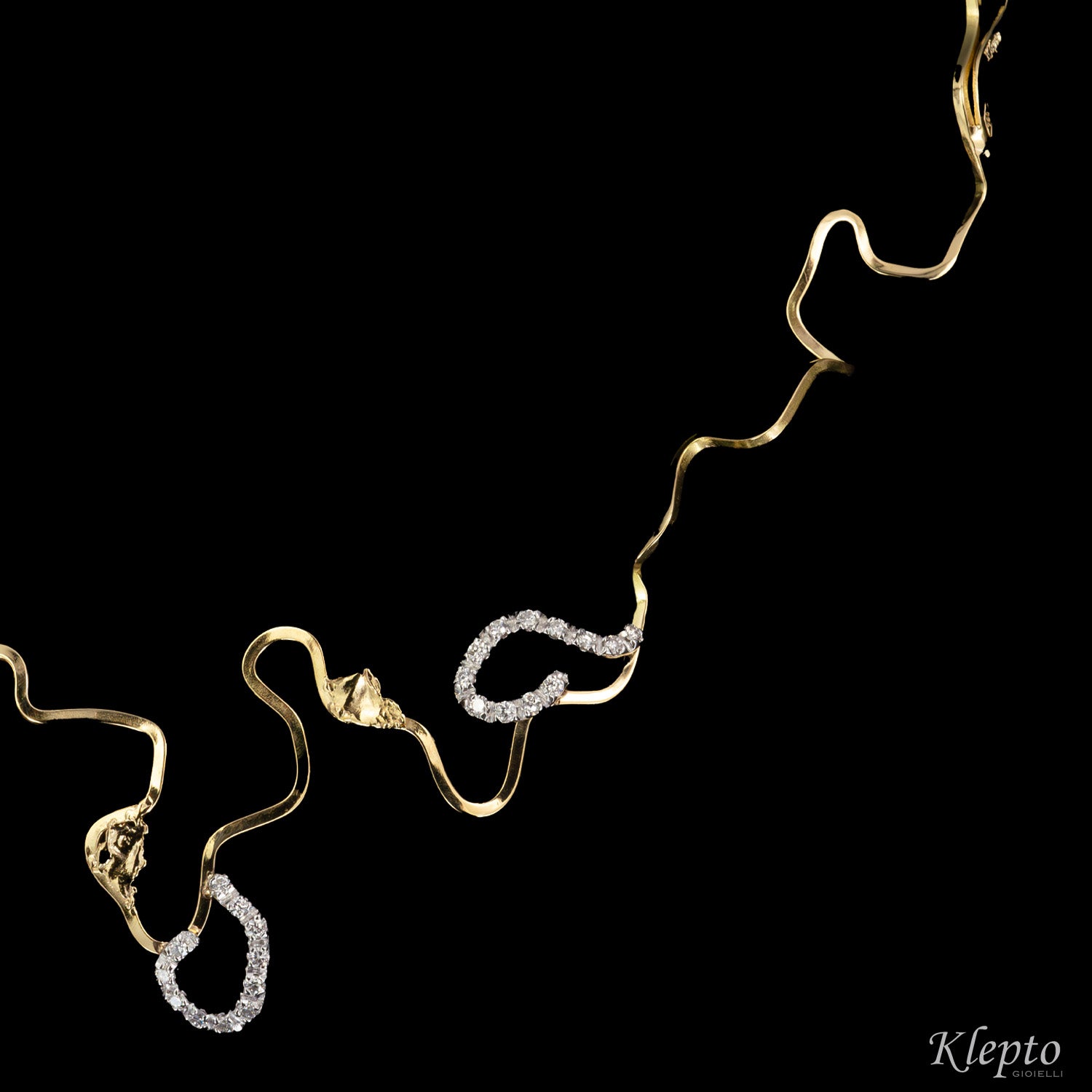 "EleKtro" yellow and white gold necklace with diamonds
