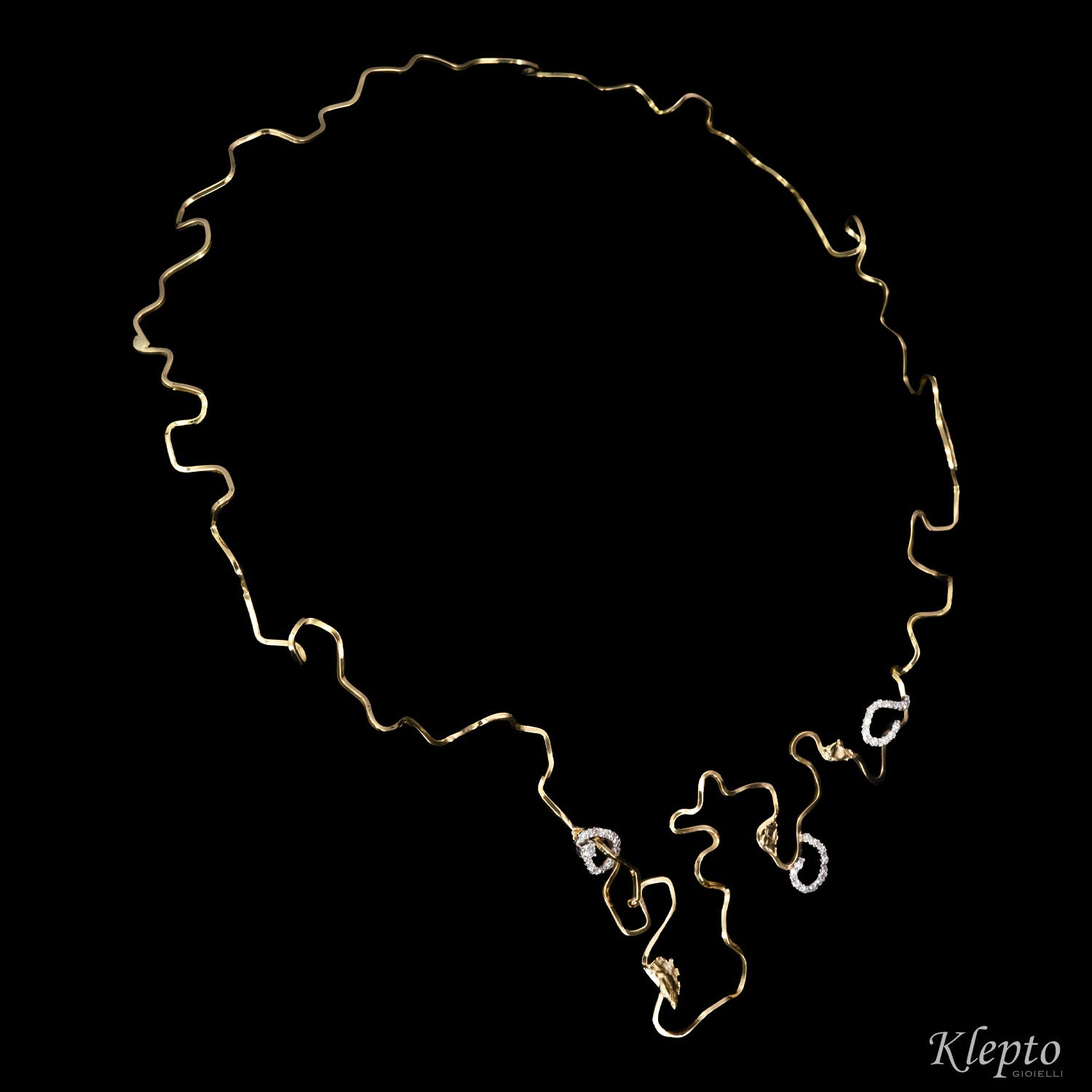 "EleKtro" yellow and white gold necklace with diamonds