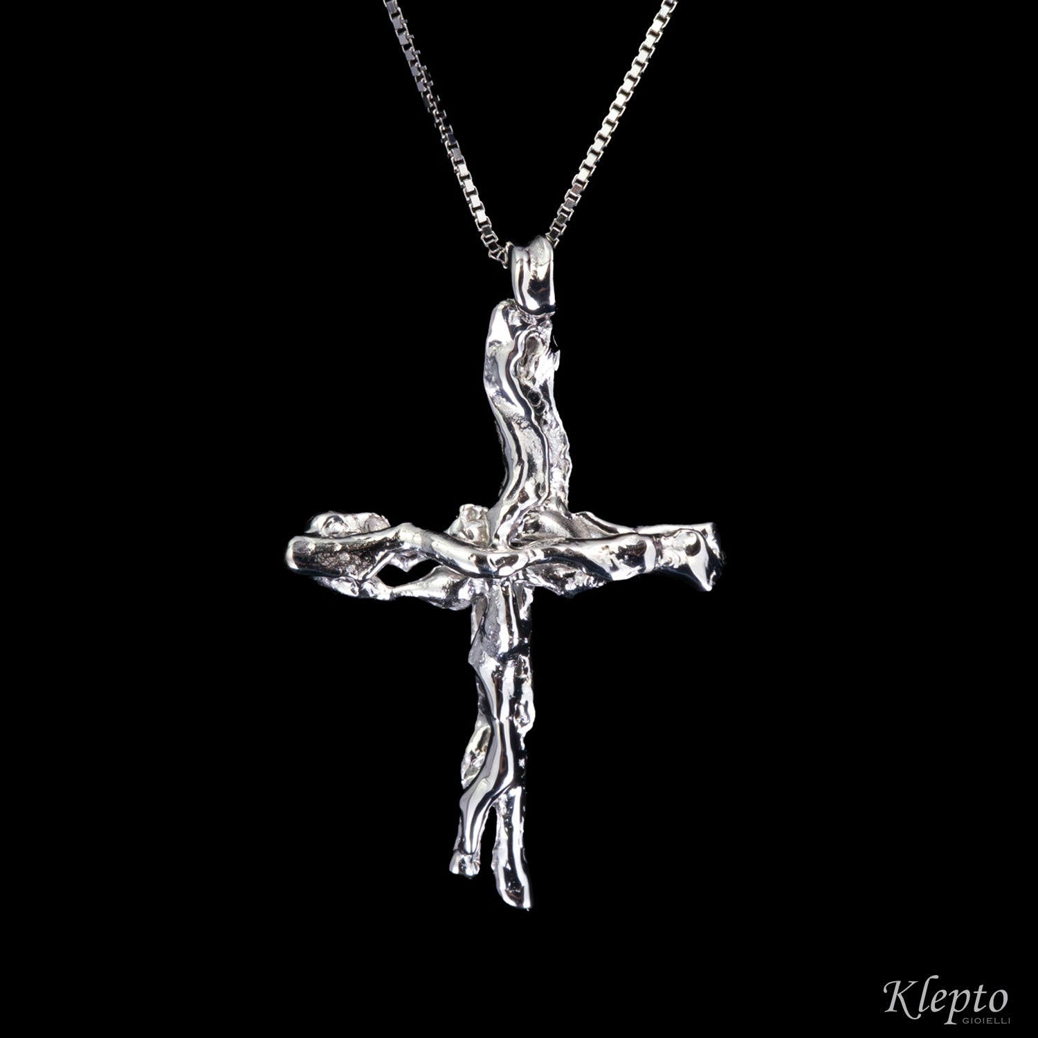 Flame-Fused Gold Cross Pendant