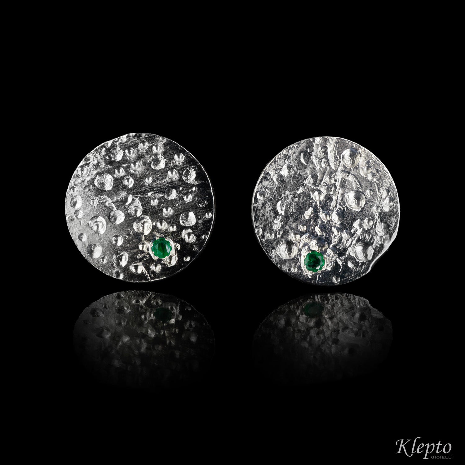 Silnova® Silver Cufflinks with Emeralds