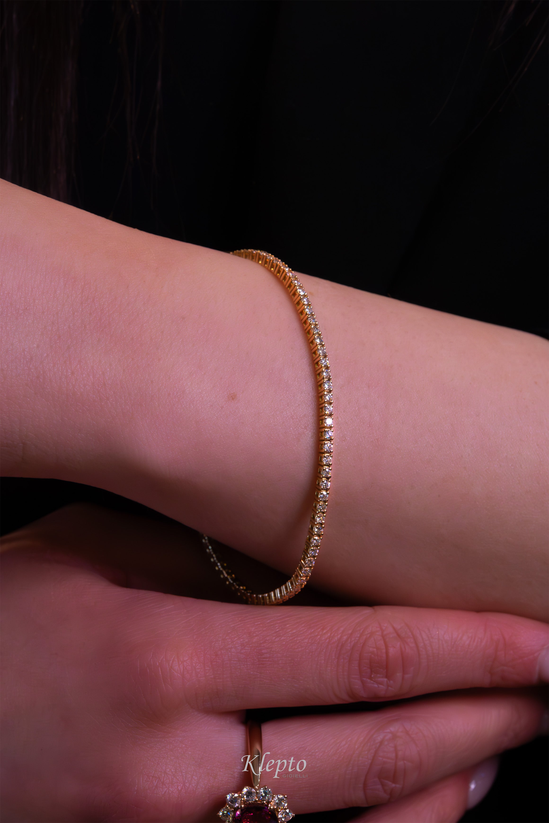 Rose gold Tennis bracelet with Diamonds