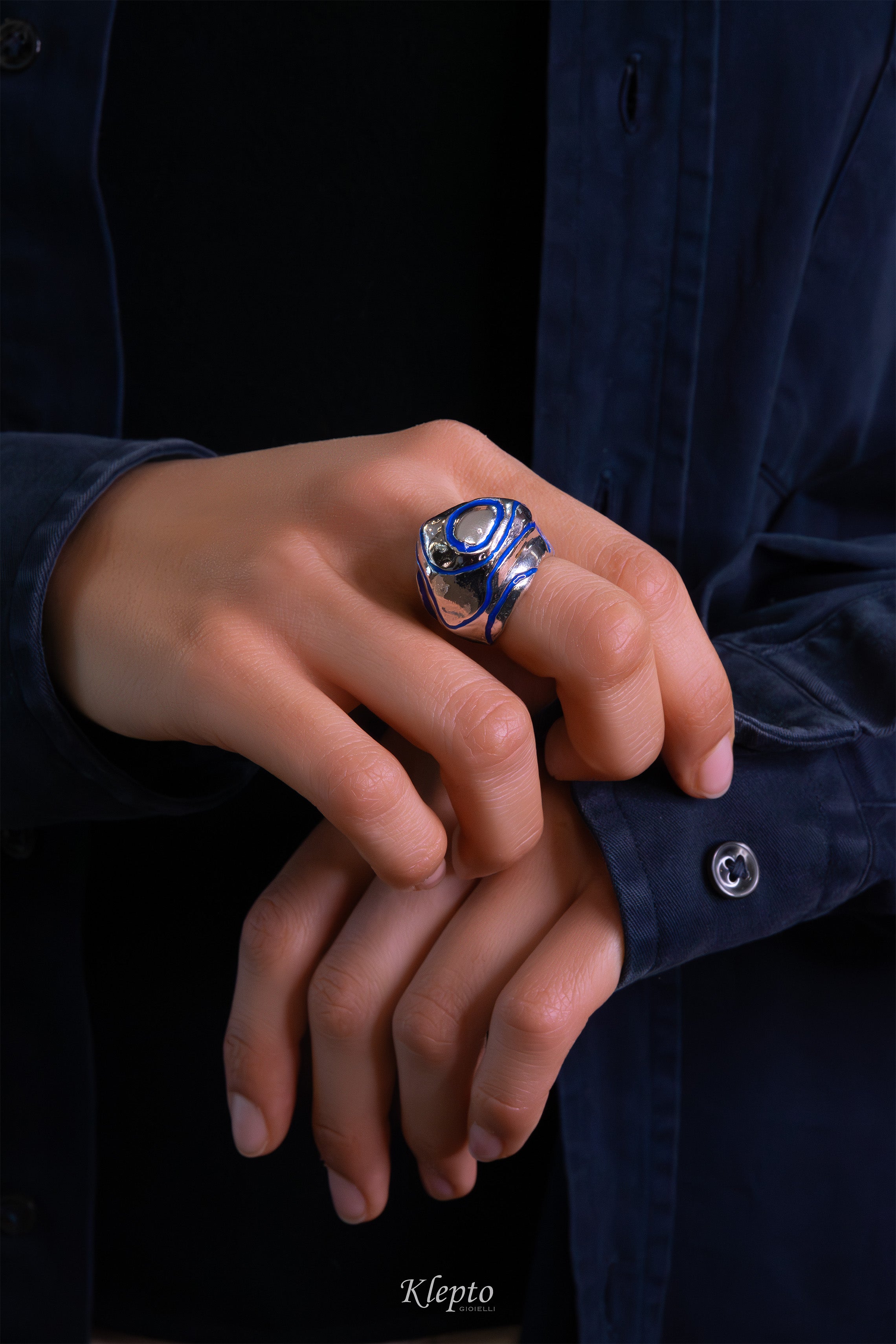 Silver Ring Silnova® with Enamelled Details