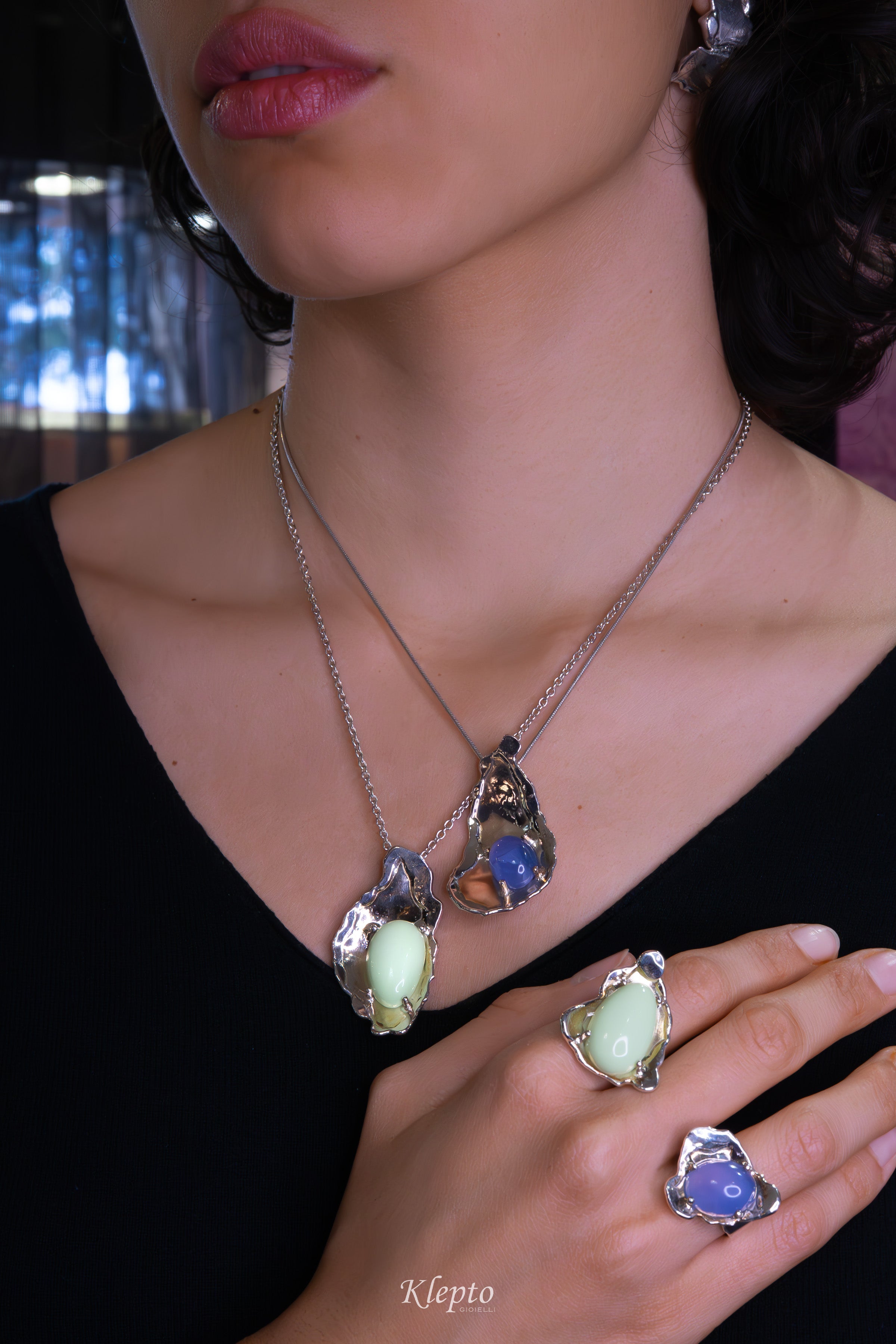 Silver Silnova® Pendant with Lavender Agate