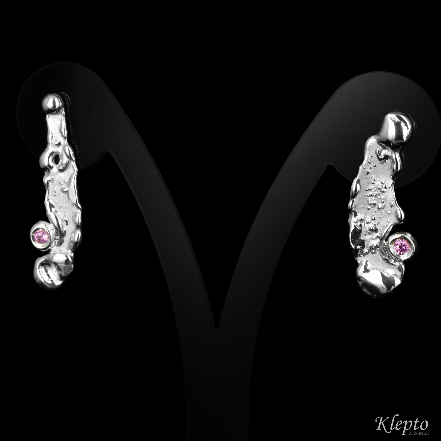 Silnova® Silver "Oasi" Earrings with Pink Sapphires