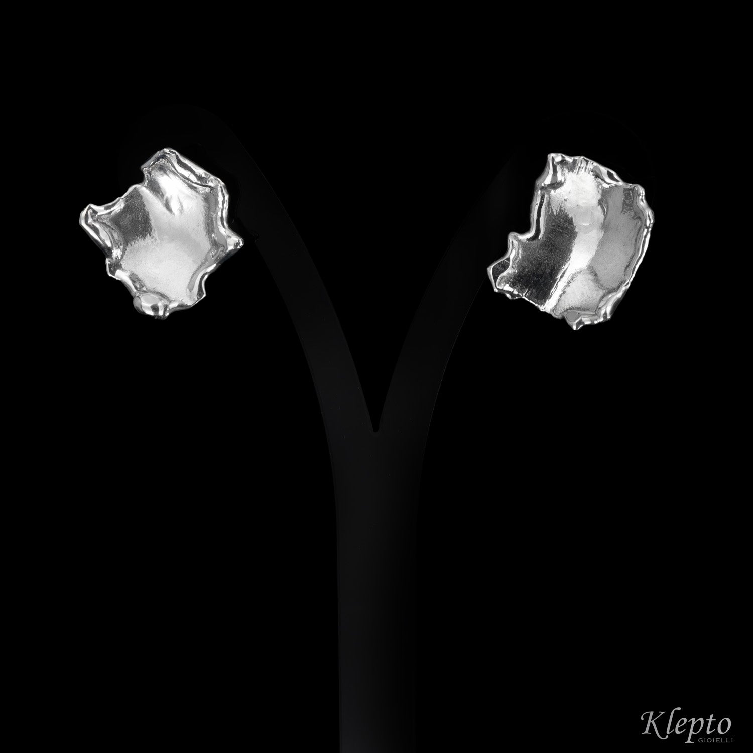 Silver Silnova® wavy wire earrings