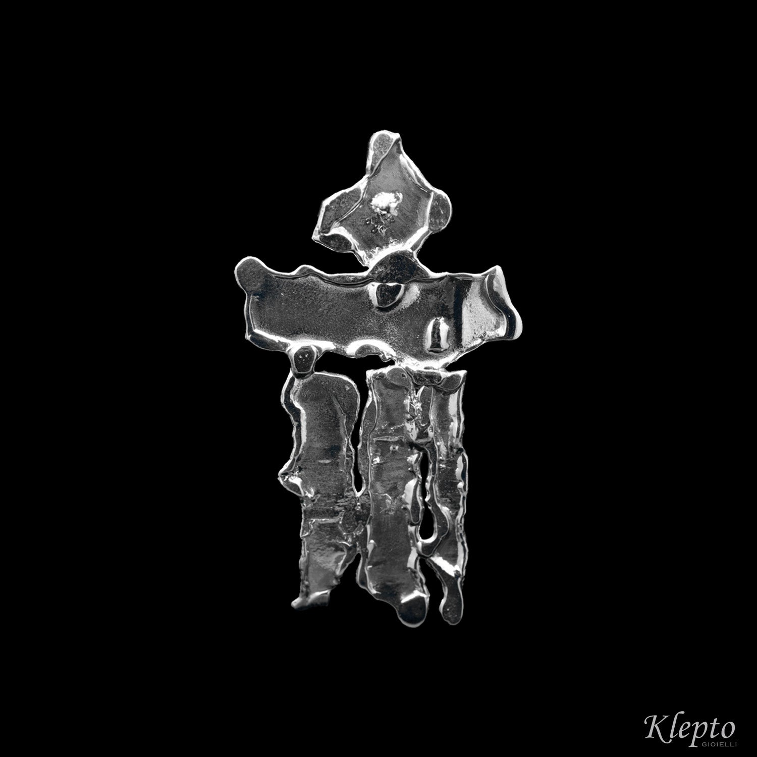 Flame-fused asymmetric Silnova® Silver earrings