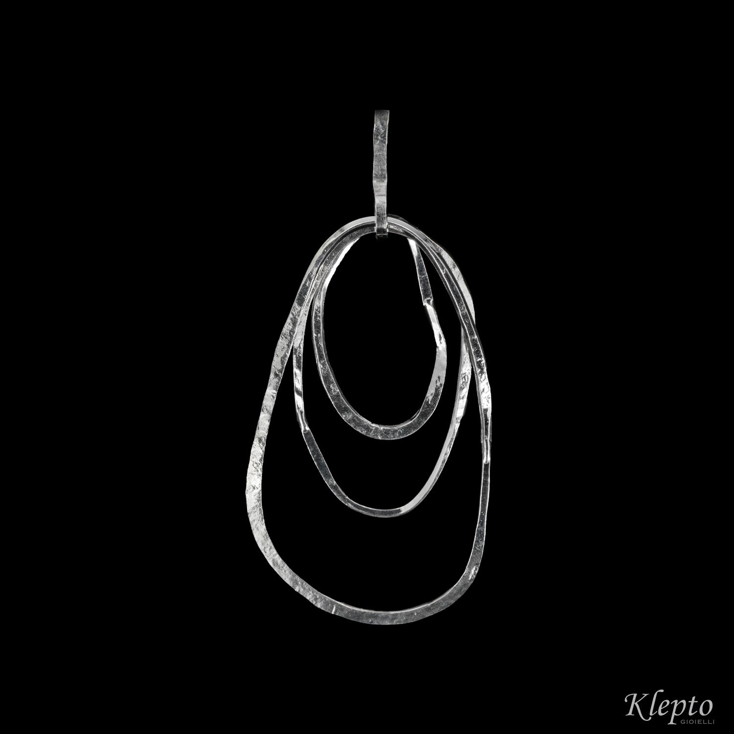 Earrings in Silnova® Silver with hammered wire