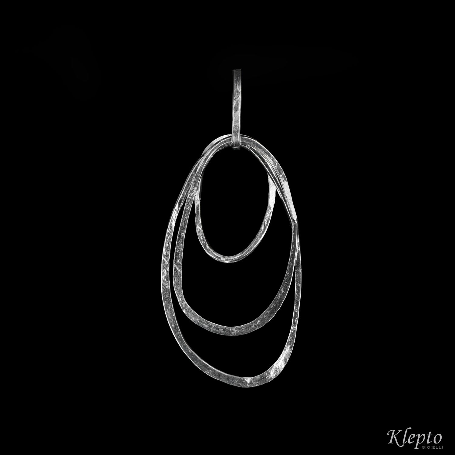 Earrings in Silnova® Silver with hammered wire