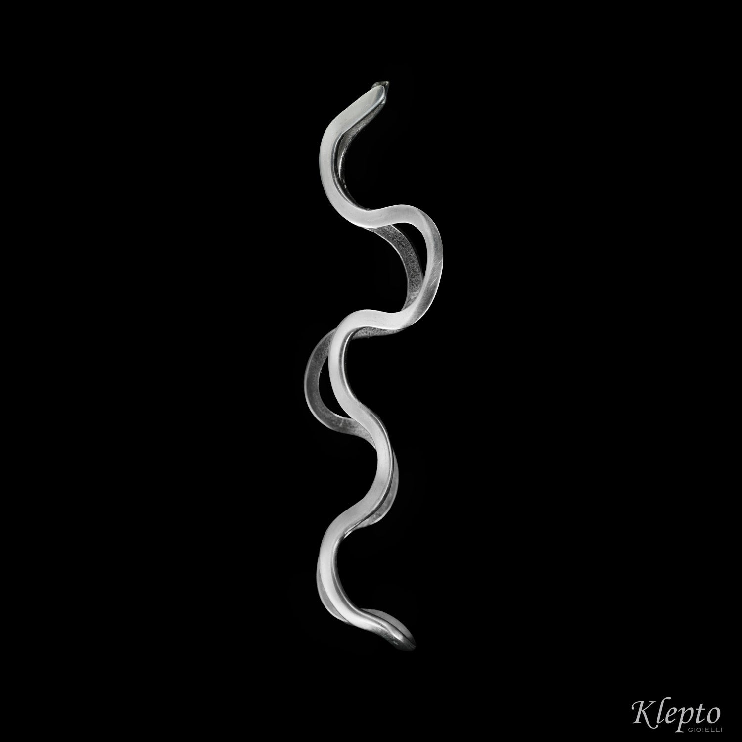 Silnova® Silver earrings with double wavy wire
