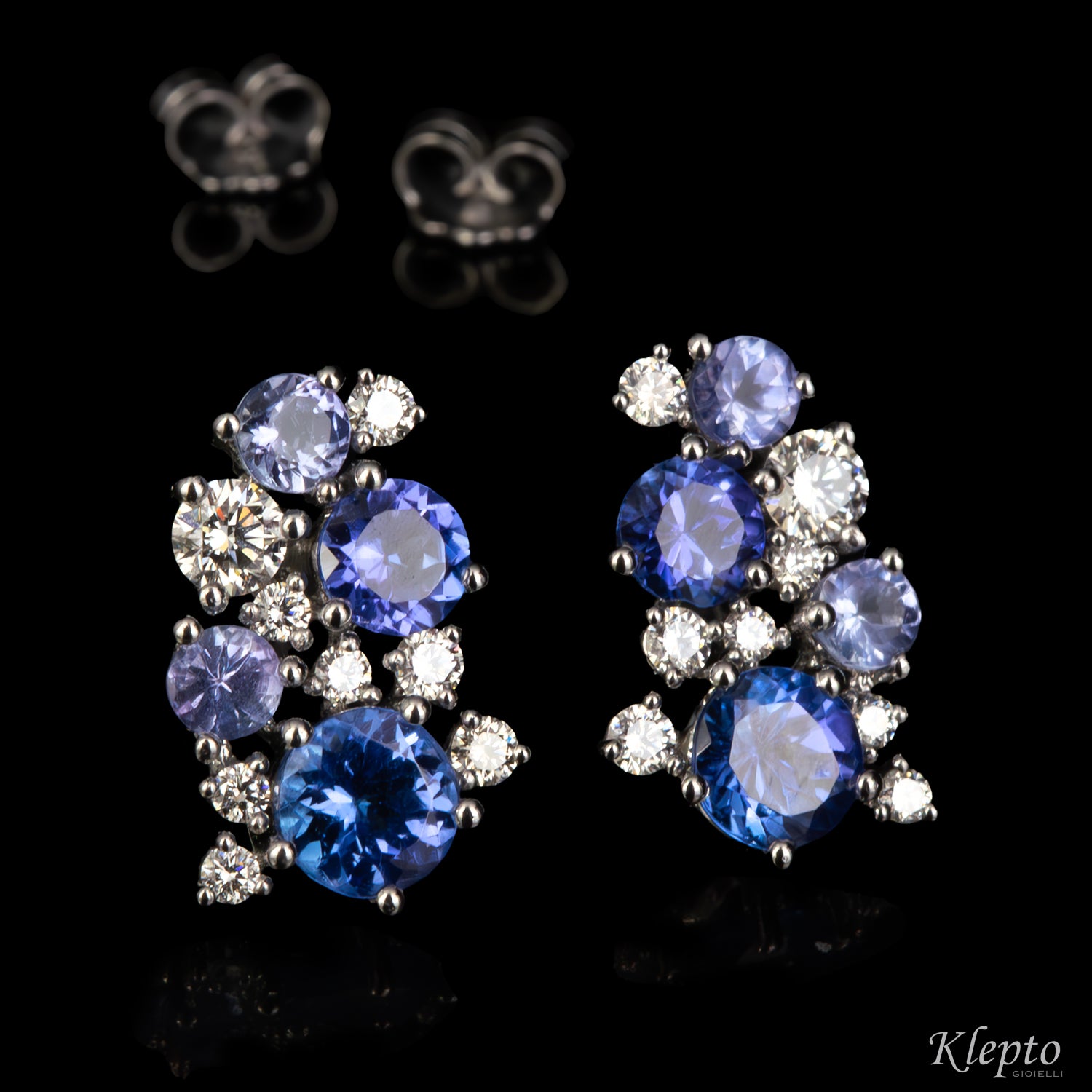 White gold earrings with Tanzanites and Diamonds