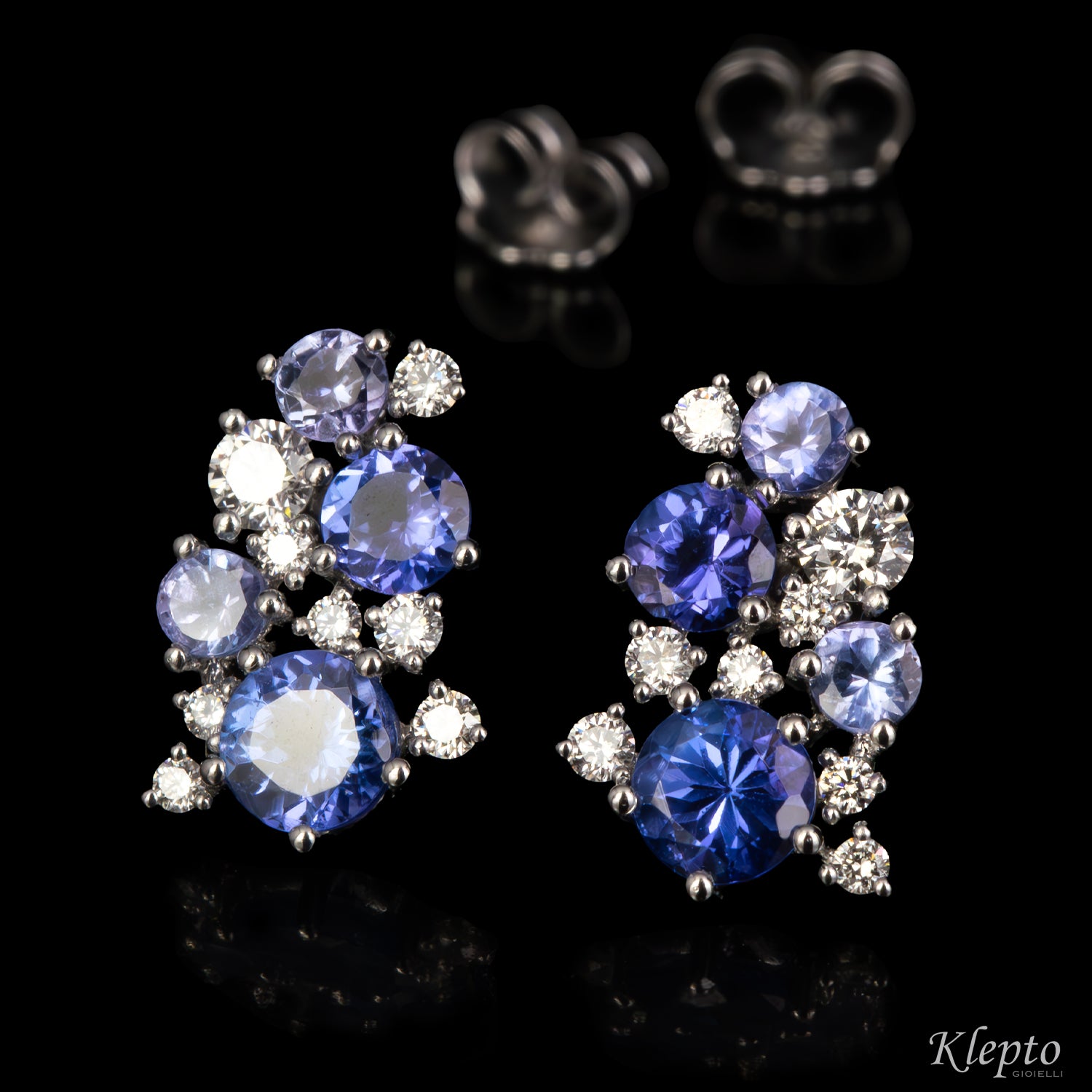 White gold earrings with Tanzanites and Diamonds
