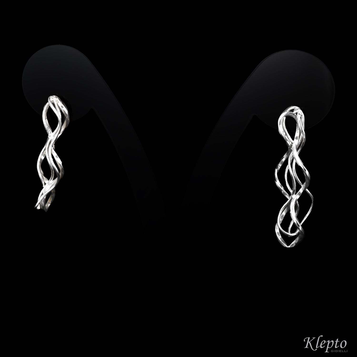 Silver Silnova® Earrings with Twisted Wire