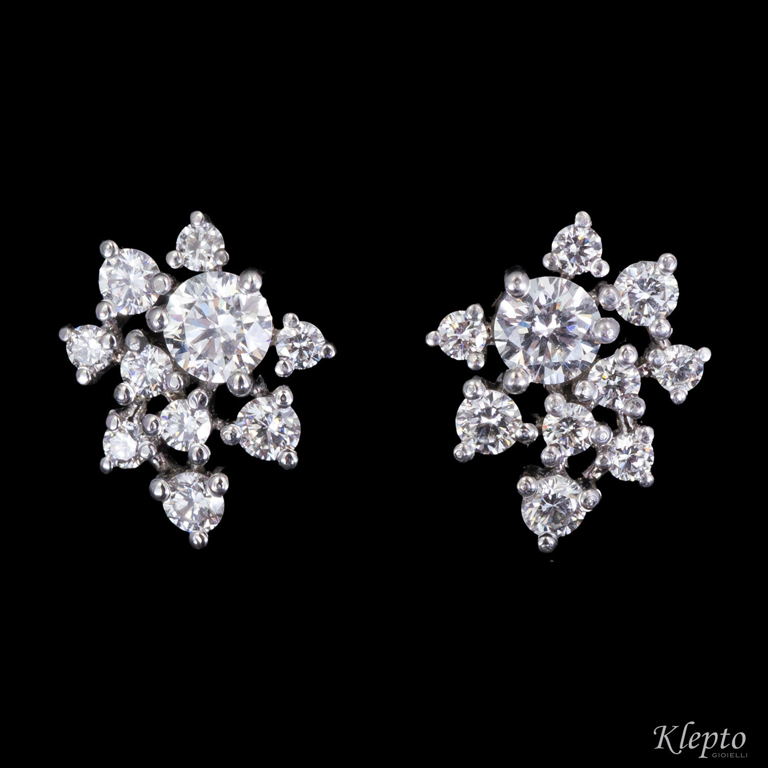 White gold earrings with diamonds