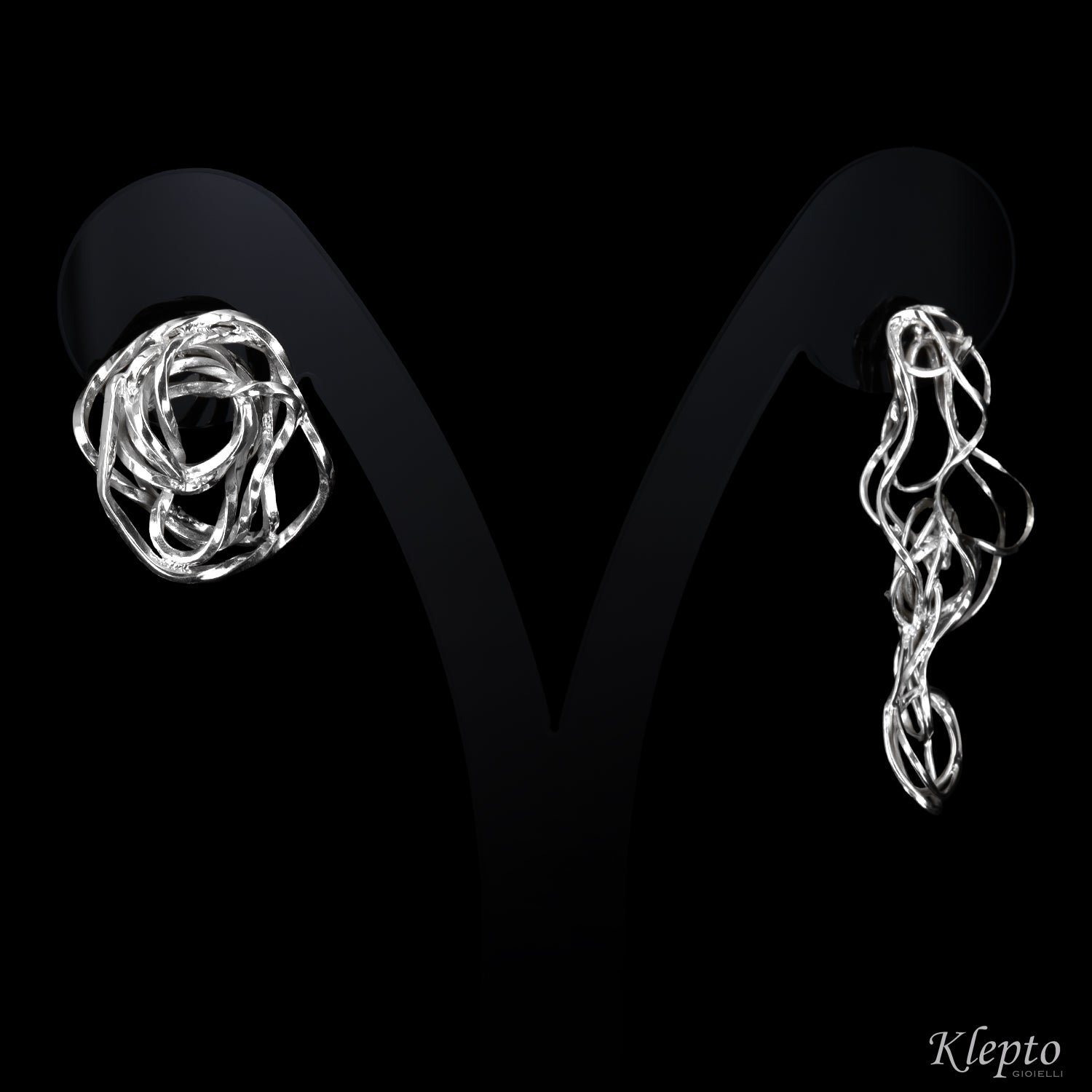 Silver Silnova® Earrings with Twisted Wire