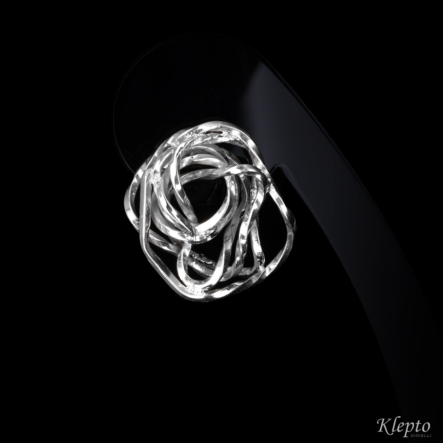 Silver Silnova® Earrings with Twisted Wire