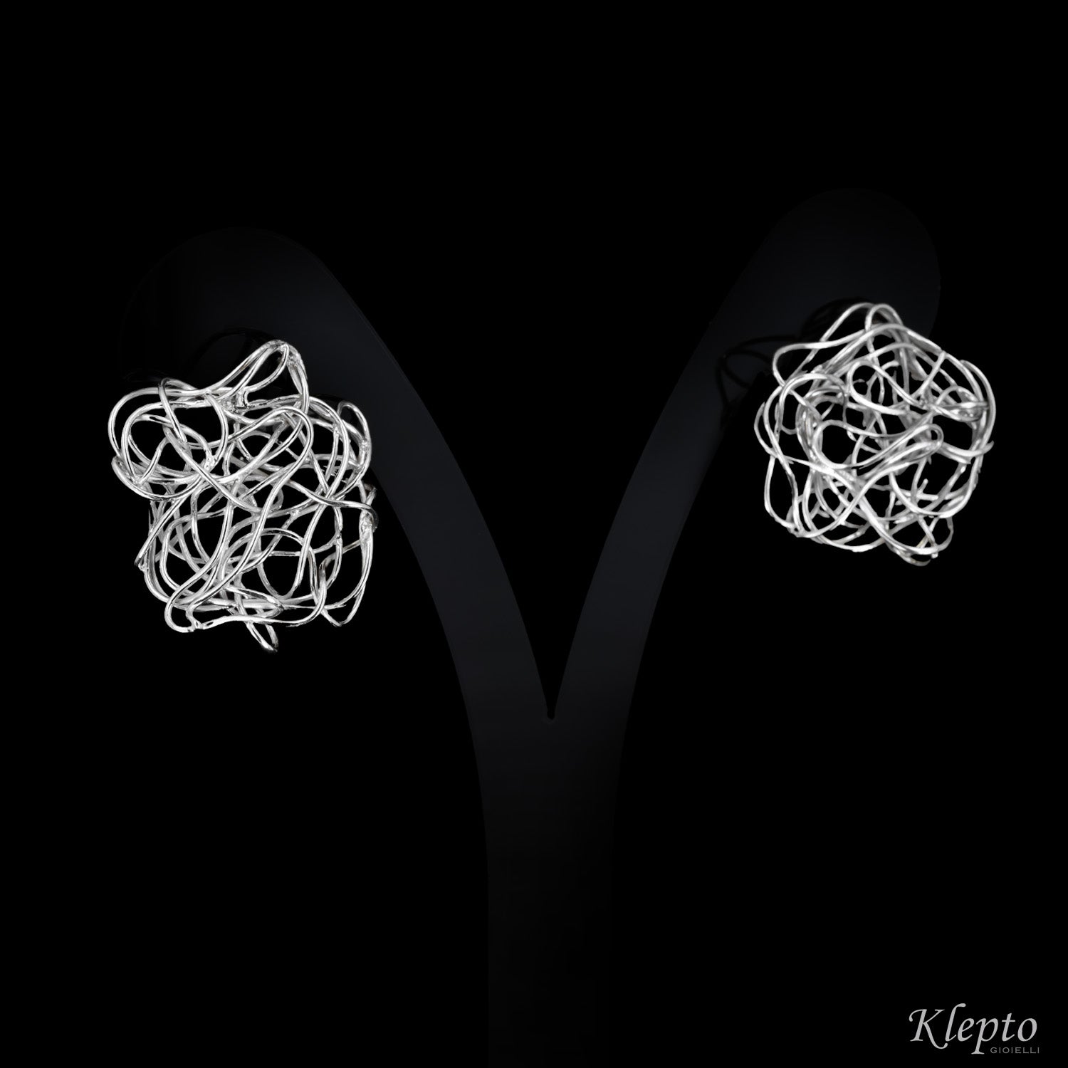 Silnova® silver braided wire earrings
