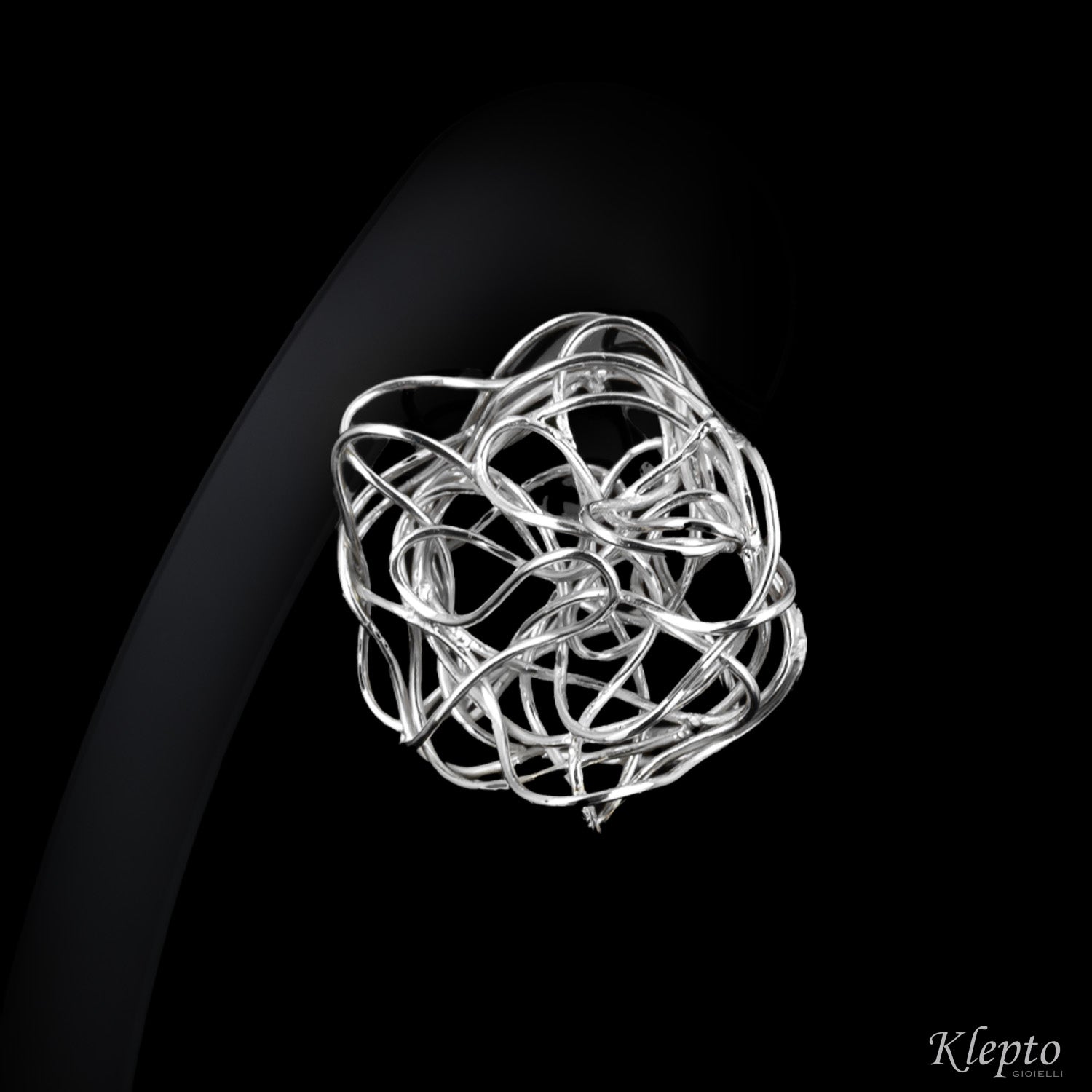 Silnova® silver braided wire earrings