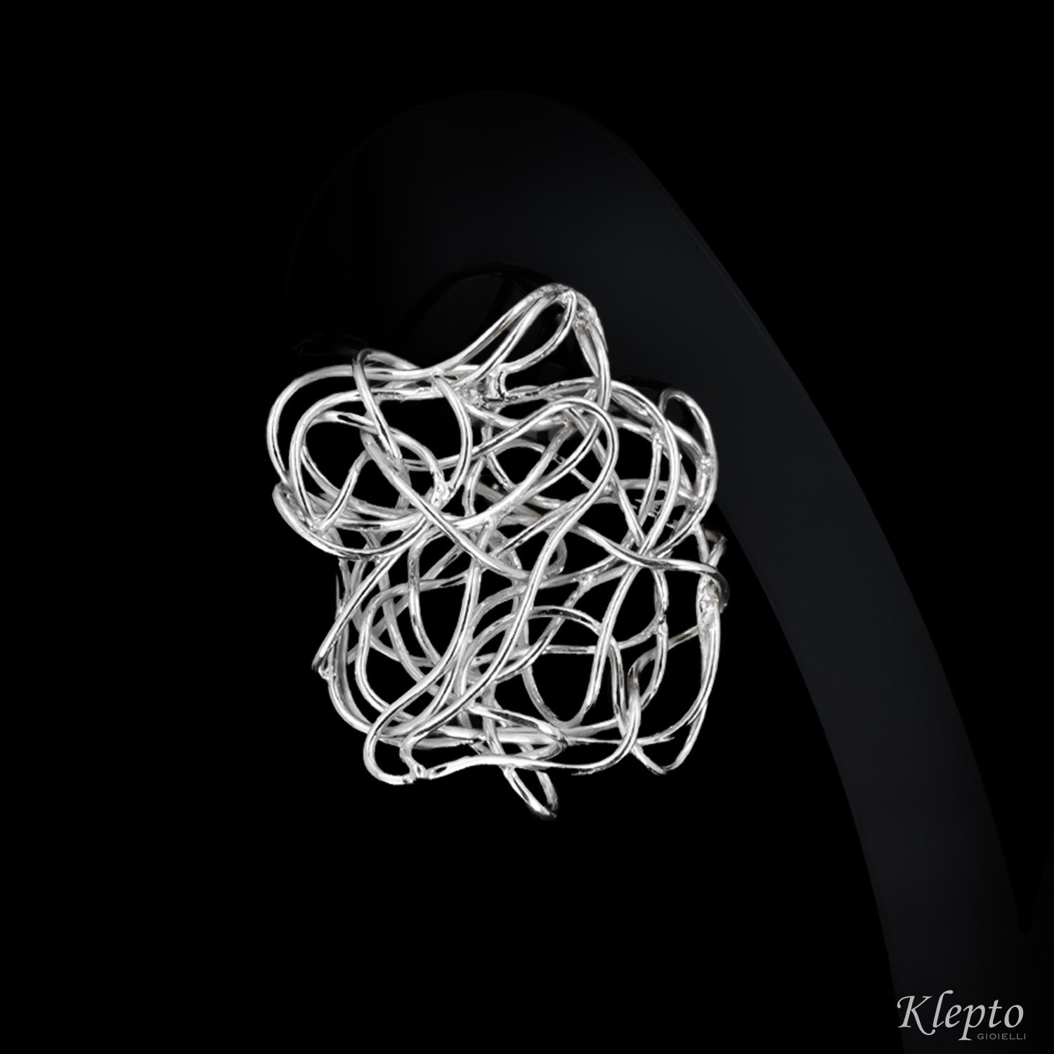Silnova® silver braided wire earrings