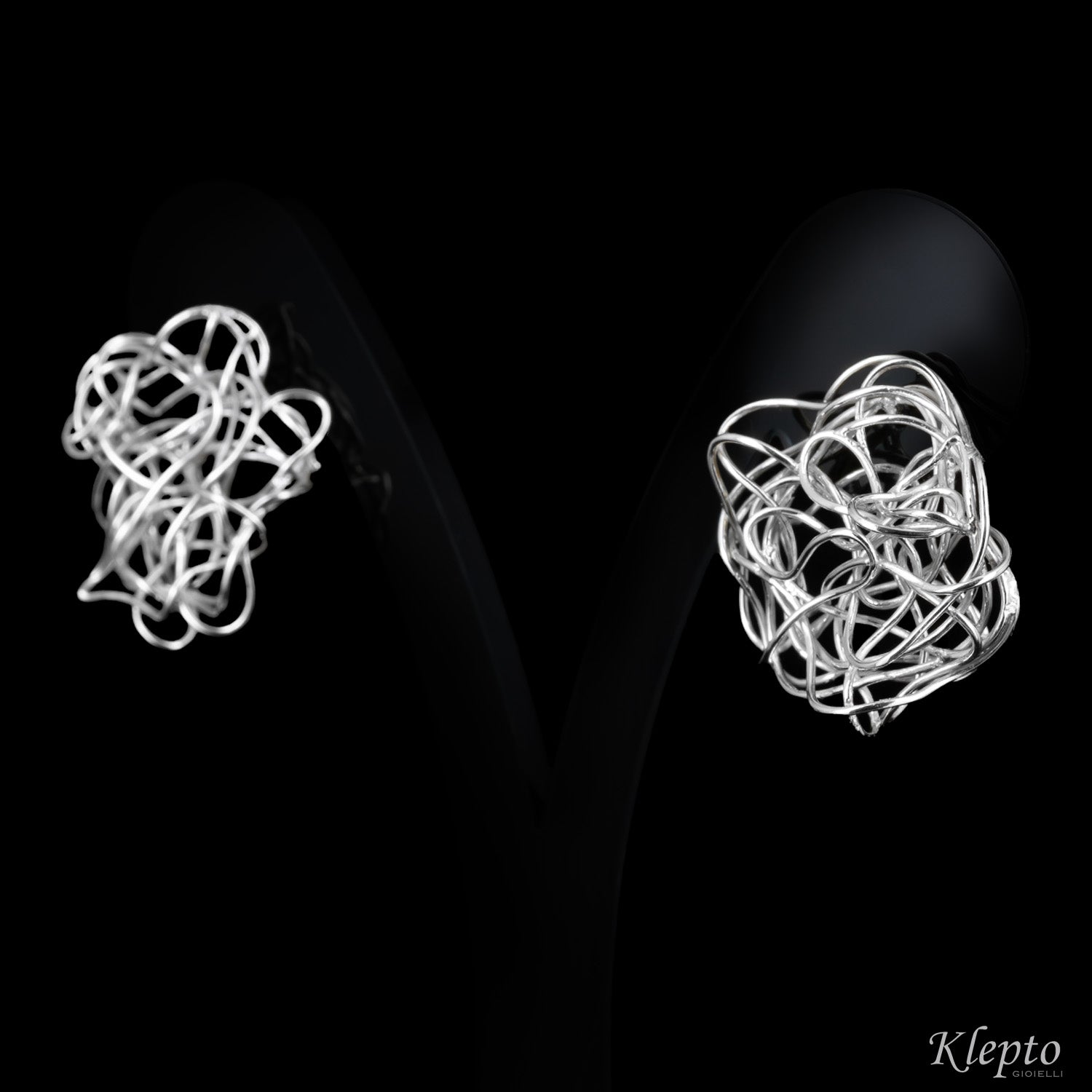 Silnova® silver braided wire earrings