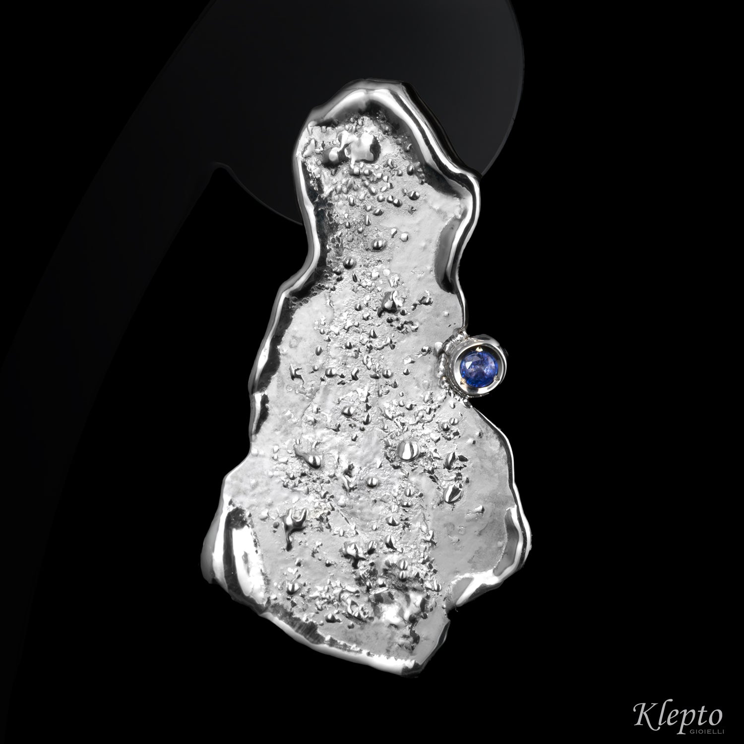 Silver Silnova® Flame-Fused Earrings with Blue Sapphires
