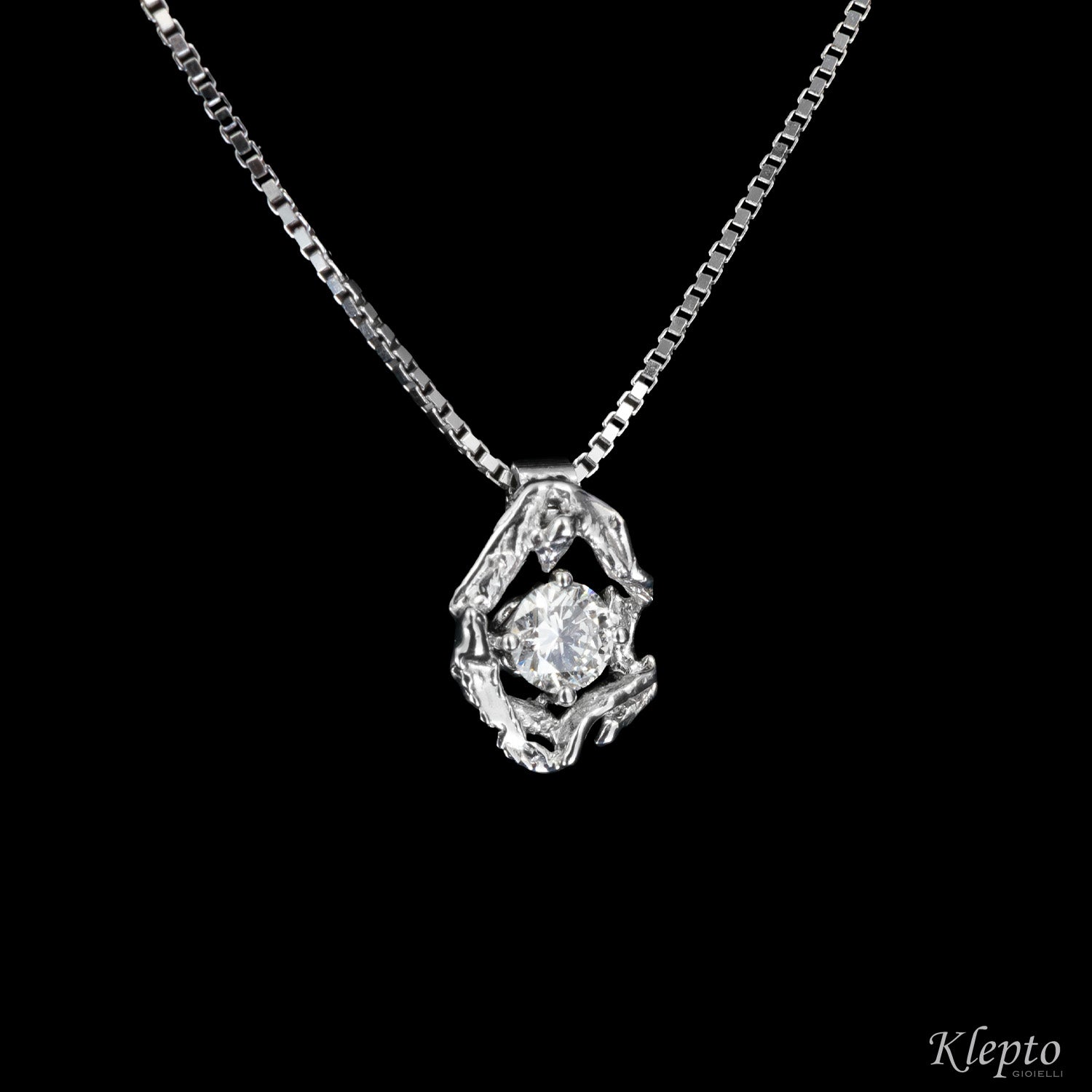 Pepita white gold pendant
