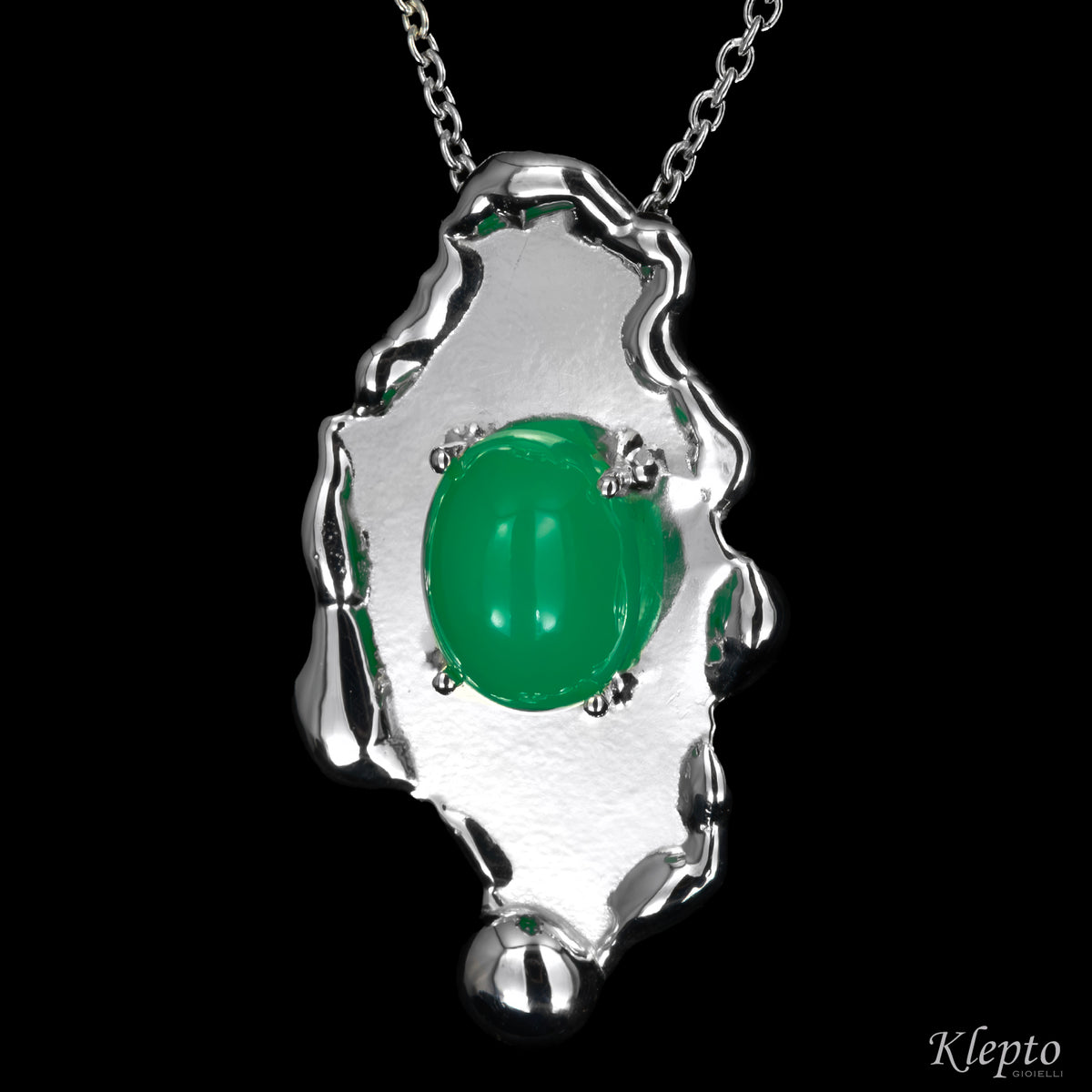 Silnova® Silver Pendant with Chrysoprase