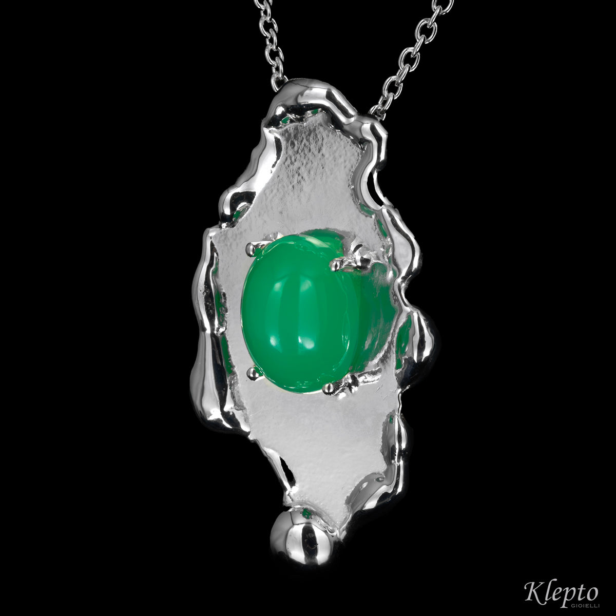 Silnova® Silver Pendant with Chrysoprase