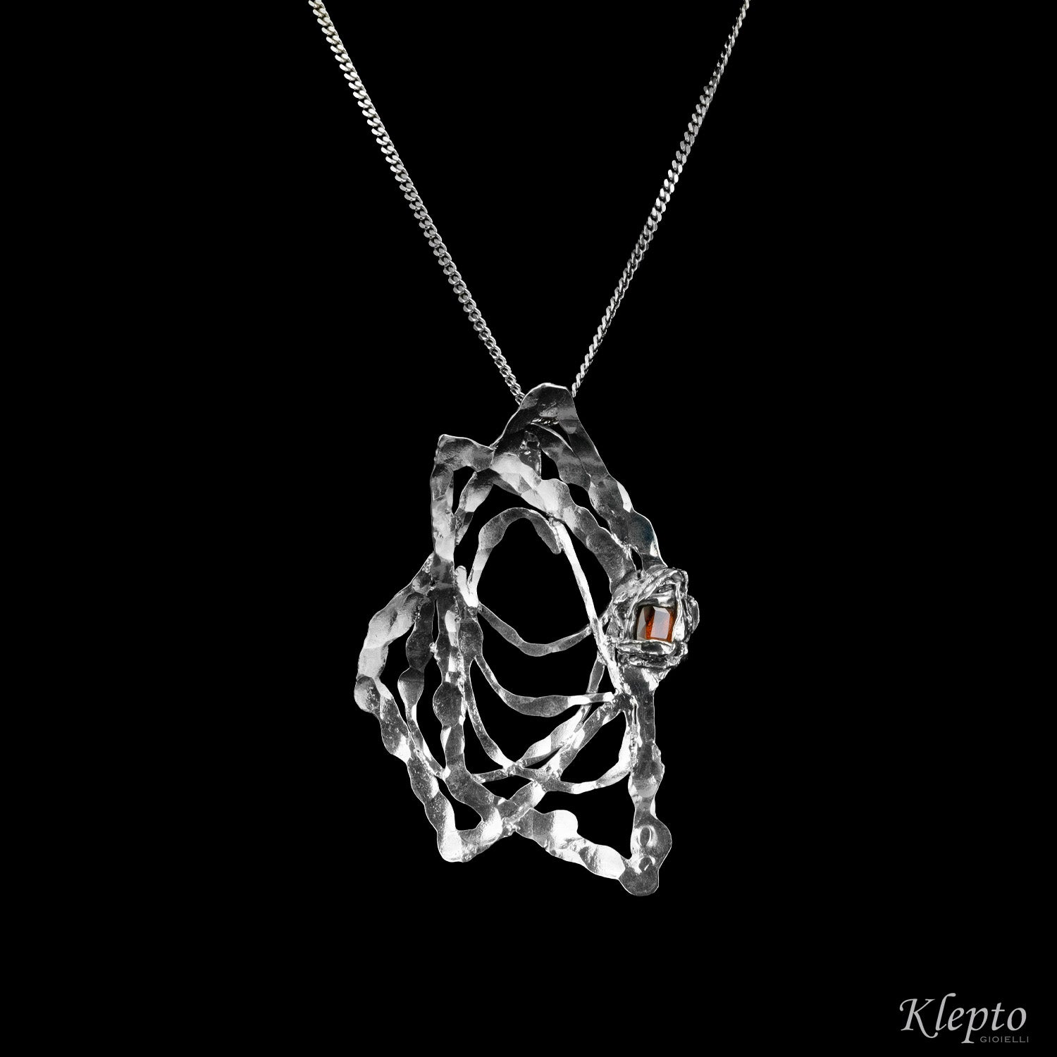 Silnova® Silver Pendant with Garnet