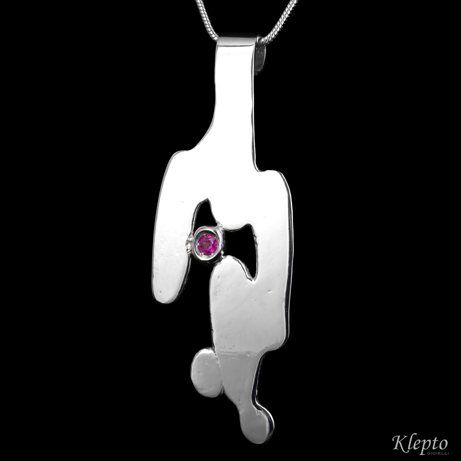 Silnova® Silver Pendant with Ruby