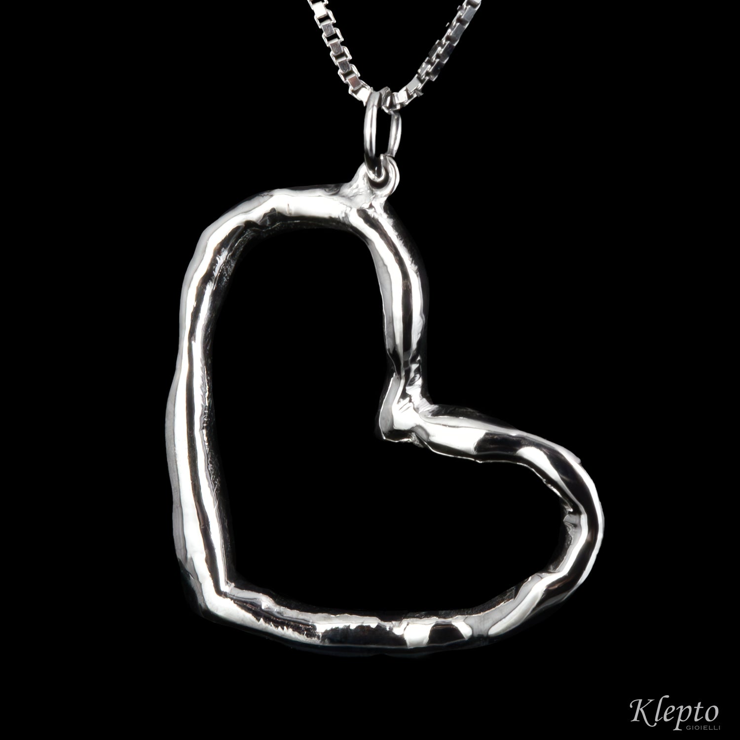 Flame-Fused Heart Gold Pendant