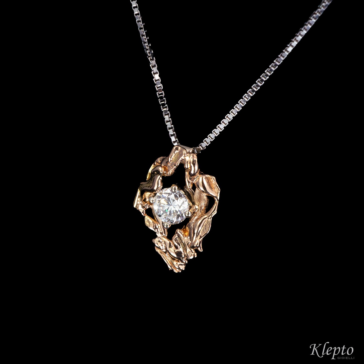 White and rose gold pendant Pepita with Diamond
