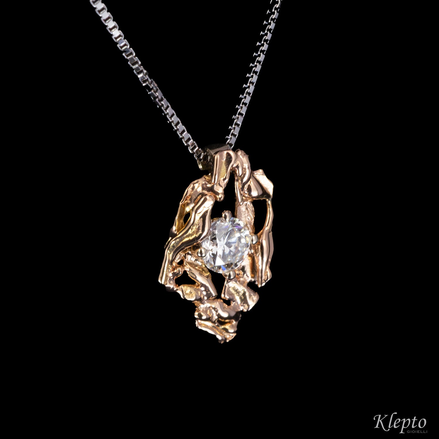 White and rose gold pendant Pepita with Diamond