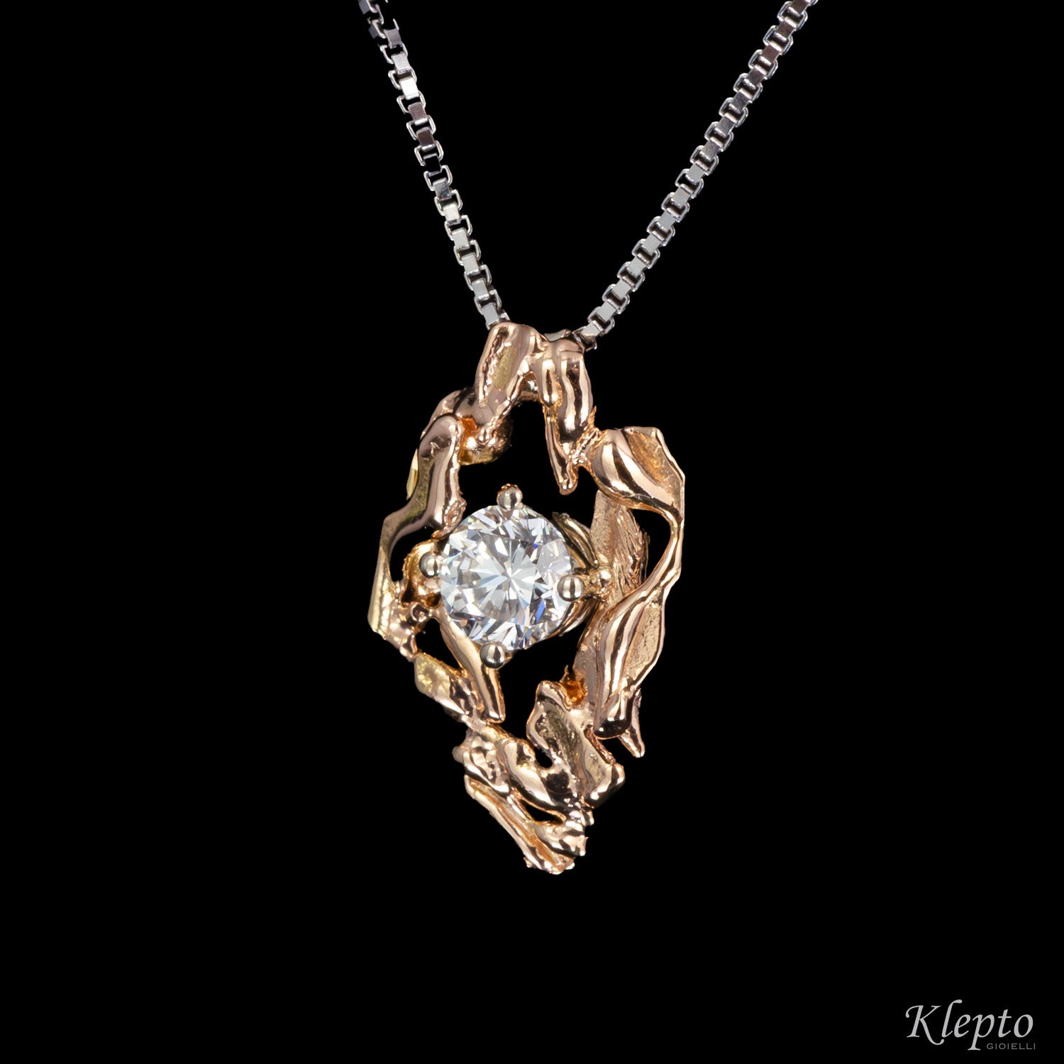 White and rose gold pendant Pepita with Diamond