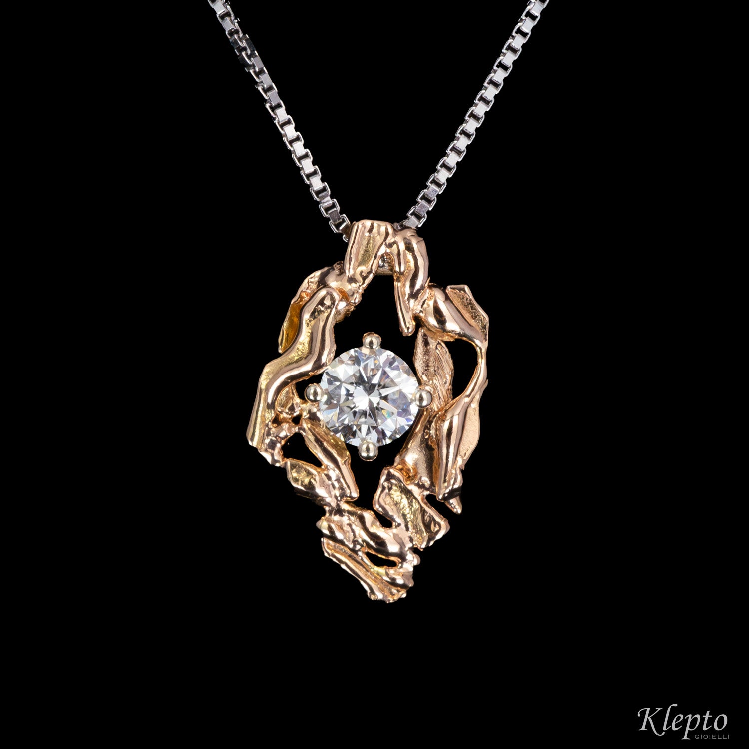 White and rose gold pendant Pepita with Diamond