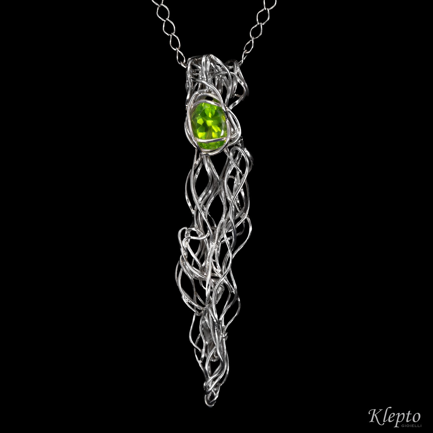 Silver Silnova® Pendant with Peridot