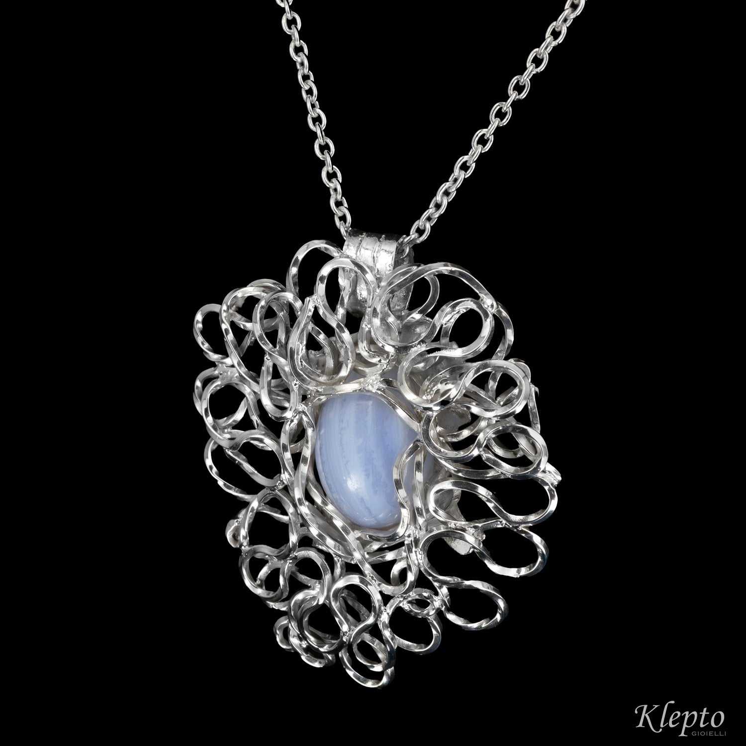 Silnova® Silver Pendant with Chalcedony