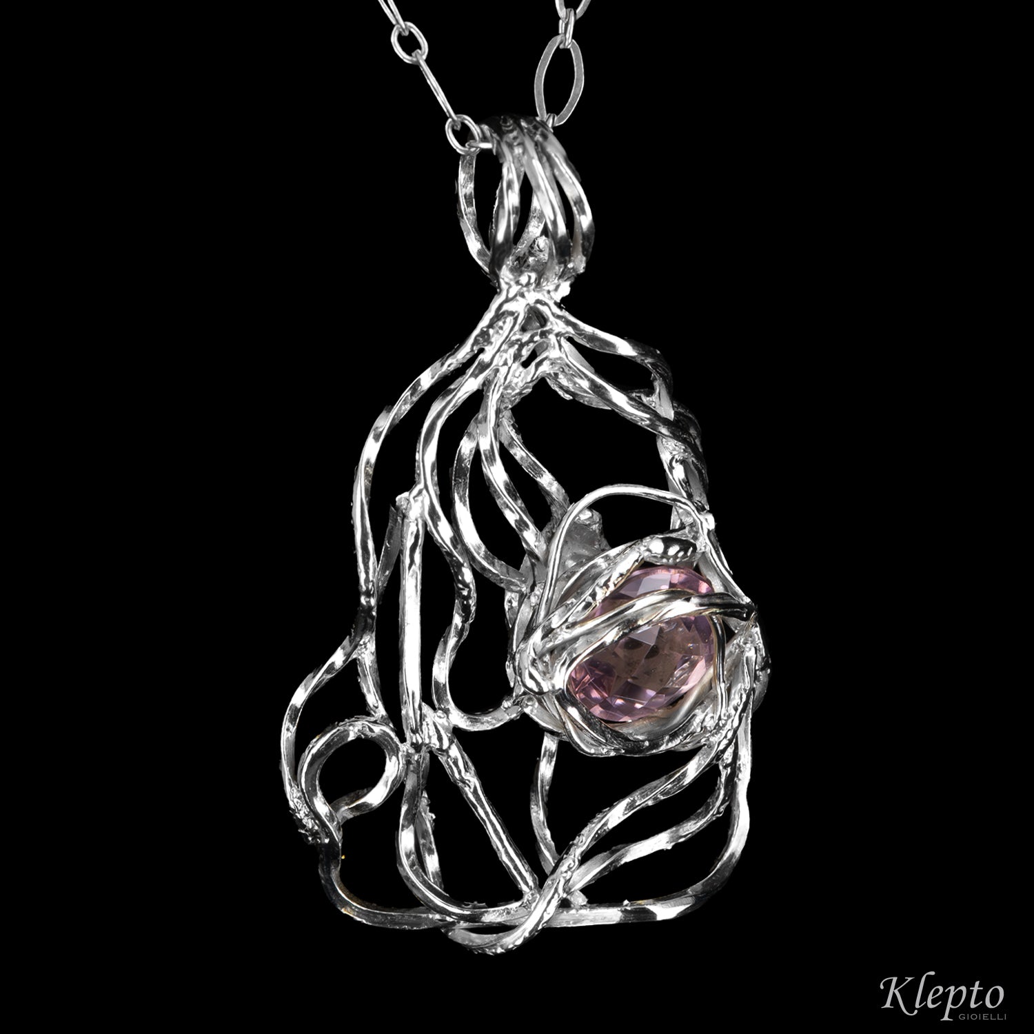 Silver Silnova® Pendant with Amethyst