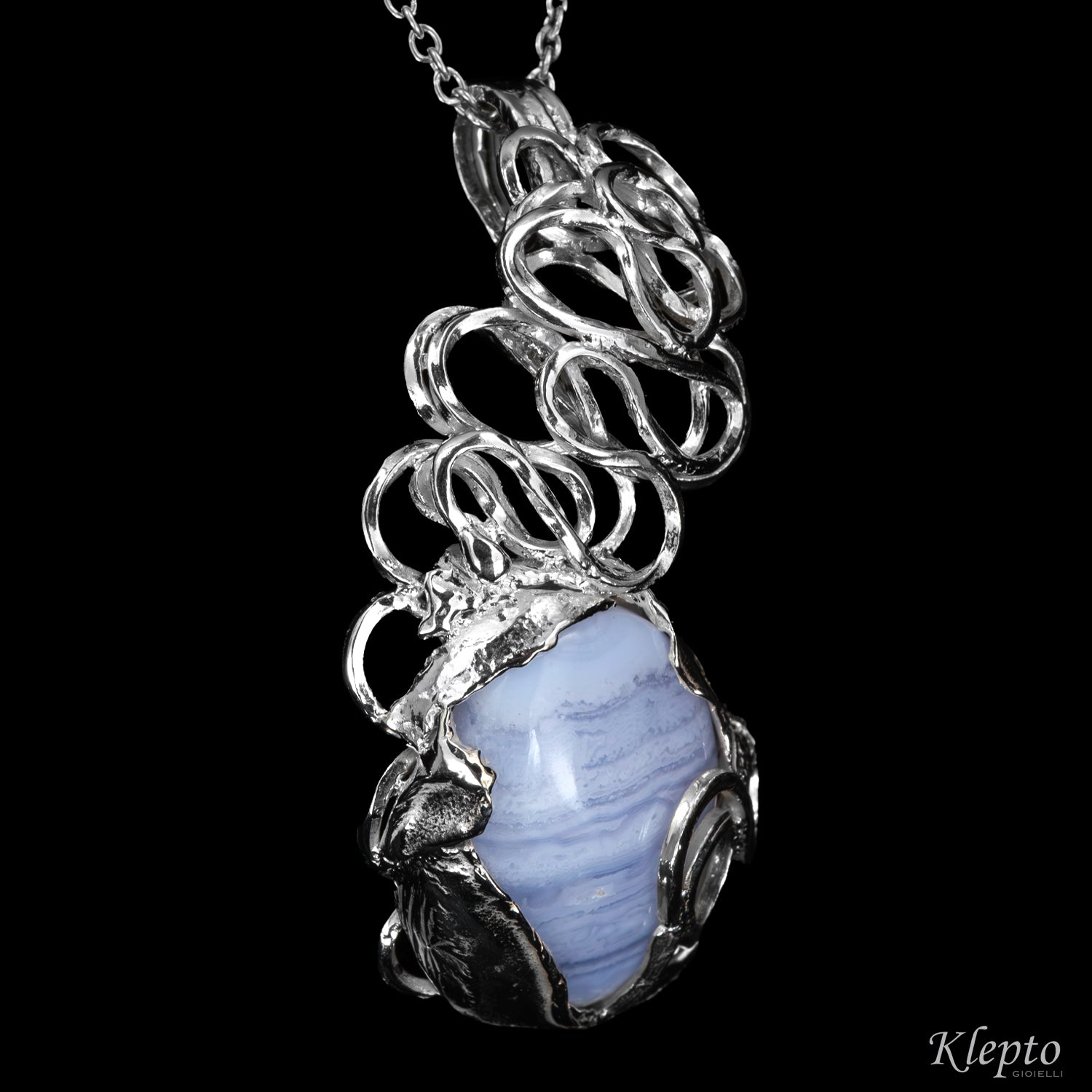 Silnova® Silver Pendant with Chalcedony