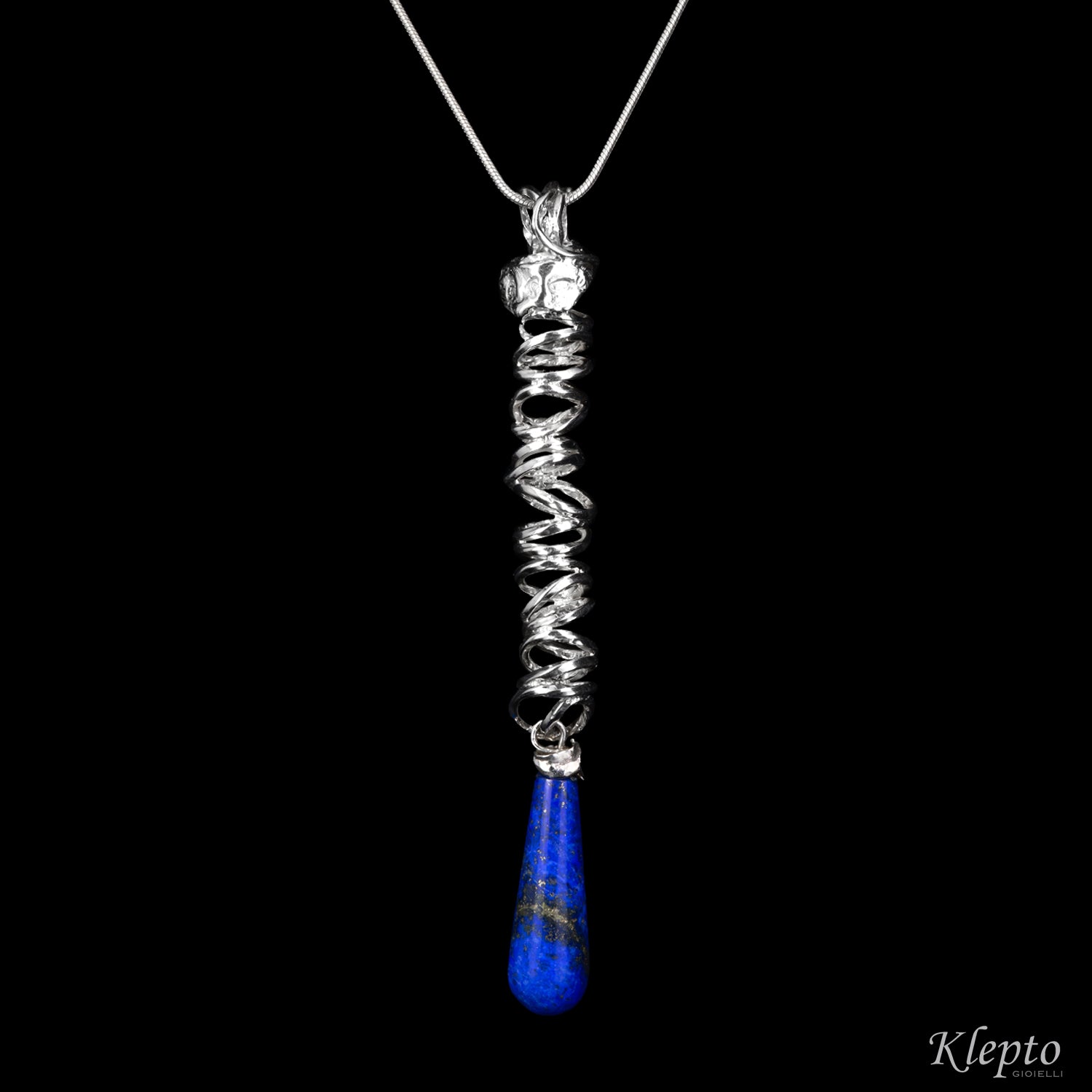 Silver Silnova® Pendant with Lapis Lazuli