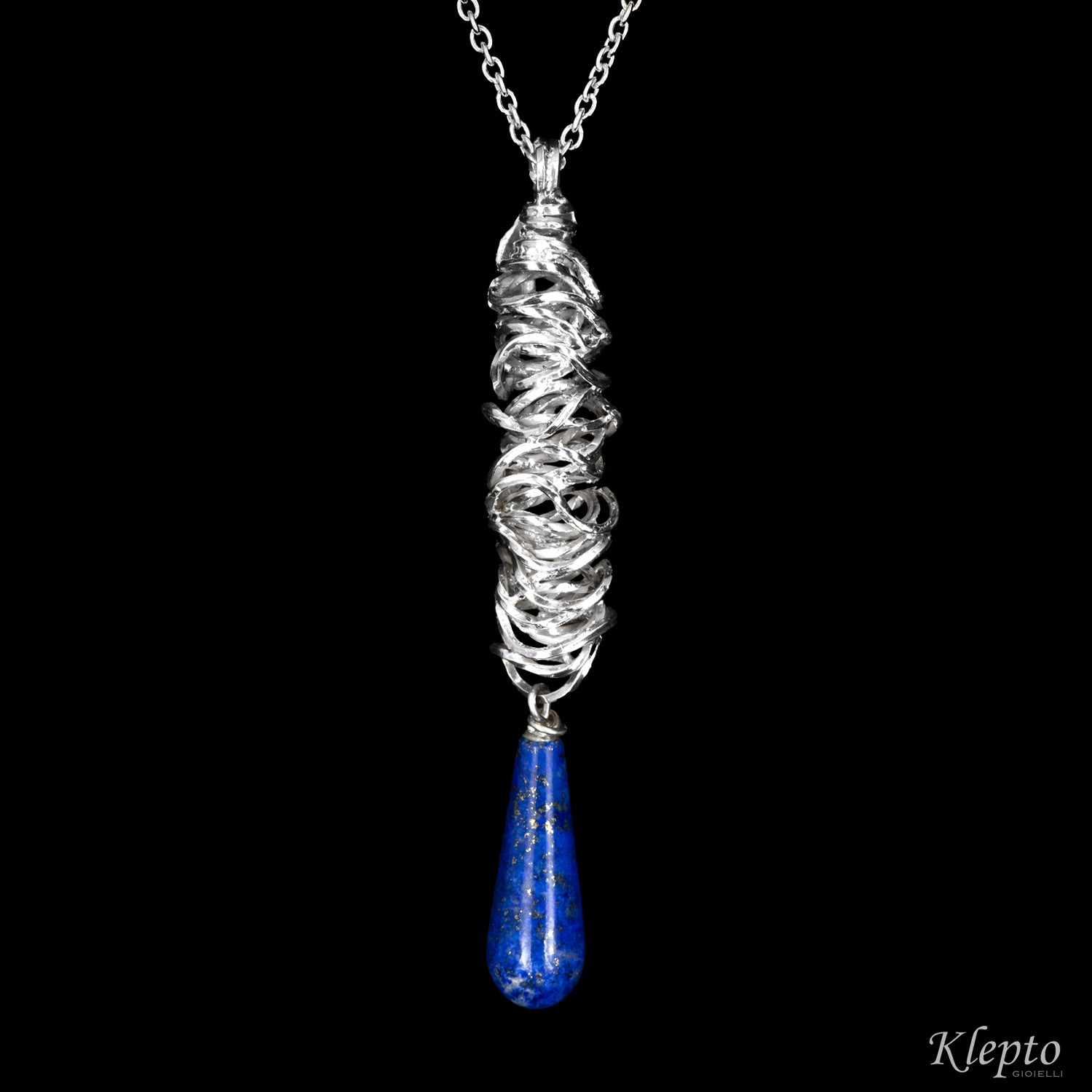 Silver Silnova® Pendant with Lapis Lazuli
