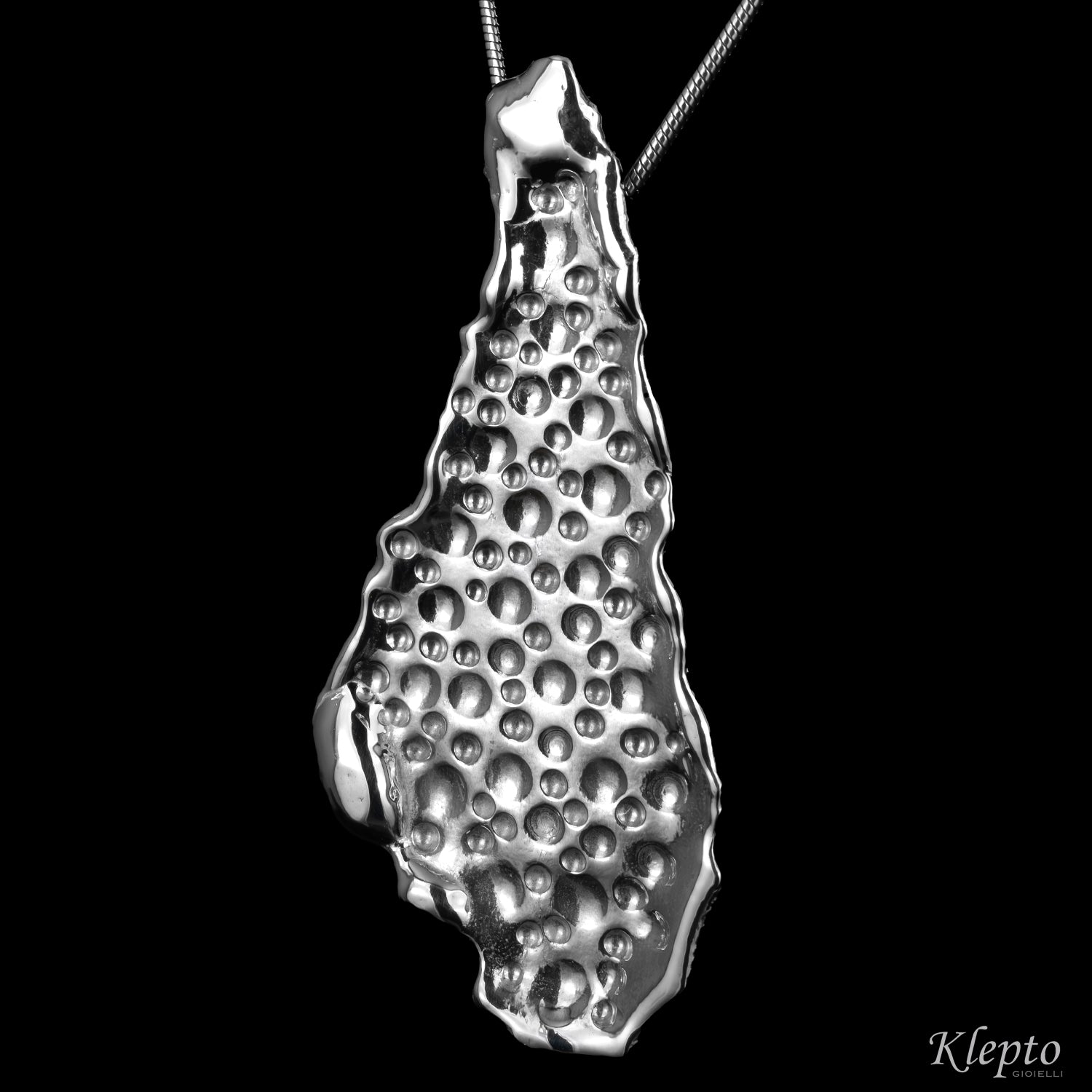 Hammered Silnova® silver pendant