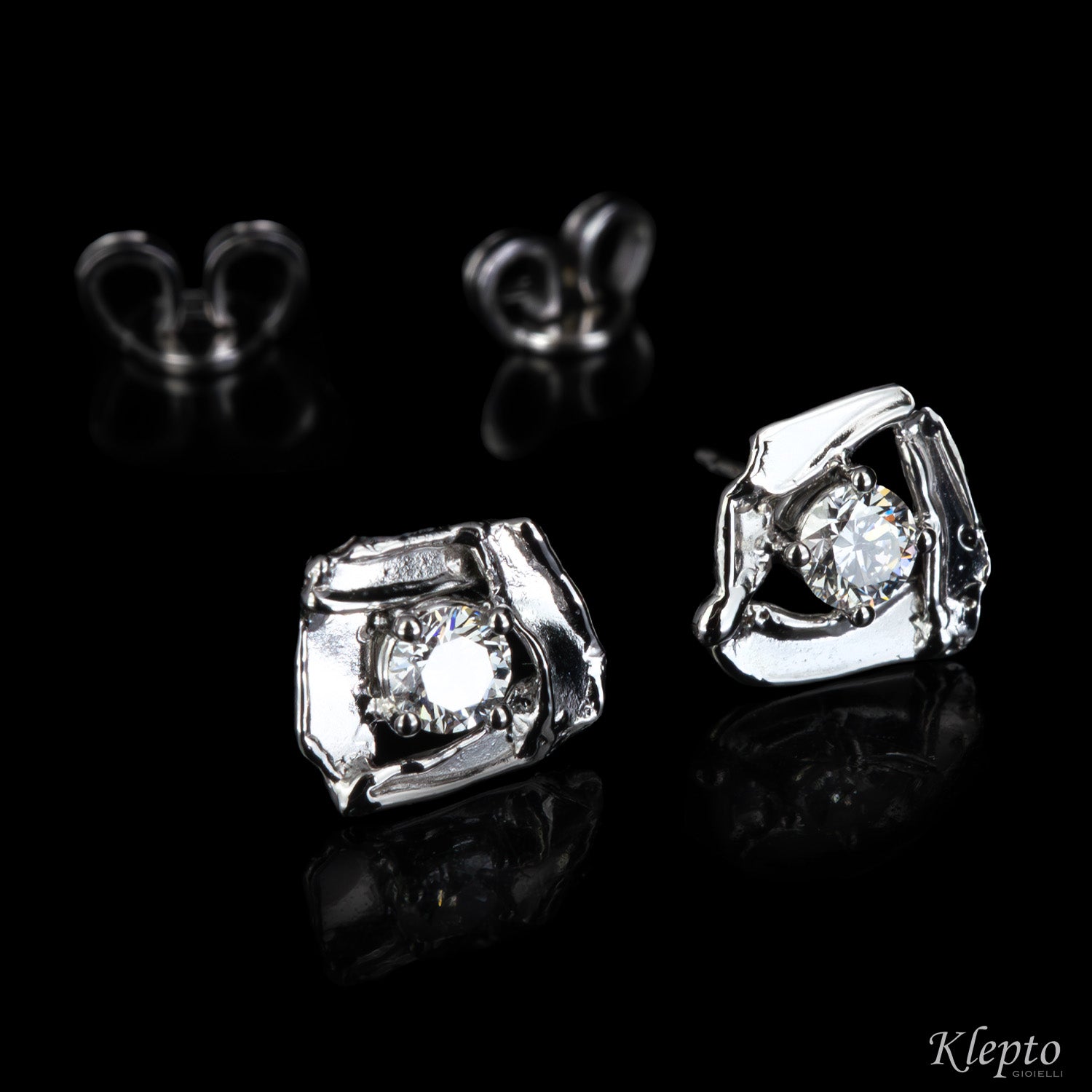White gold earrings with Diamonds "Pepita"