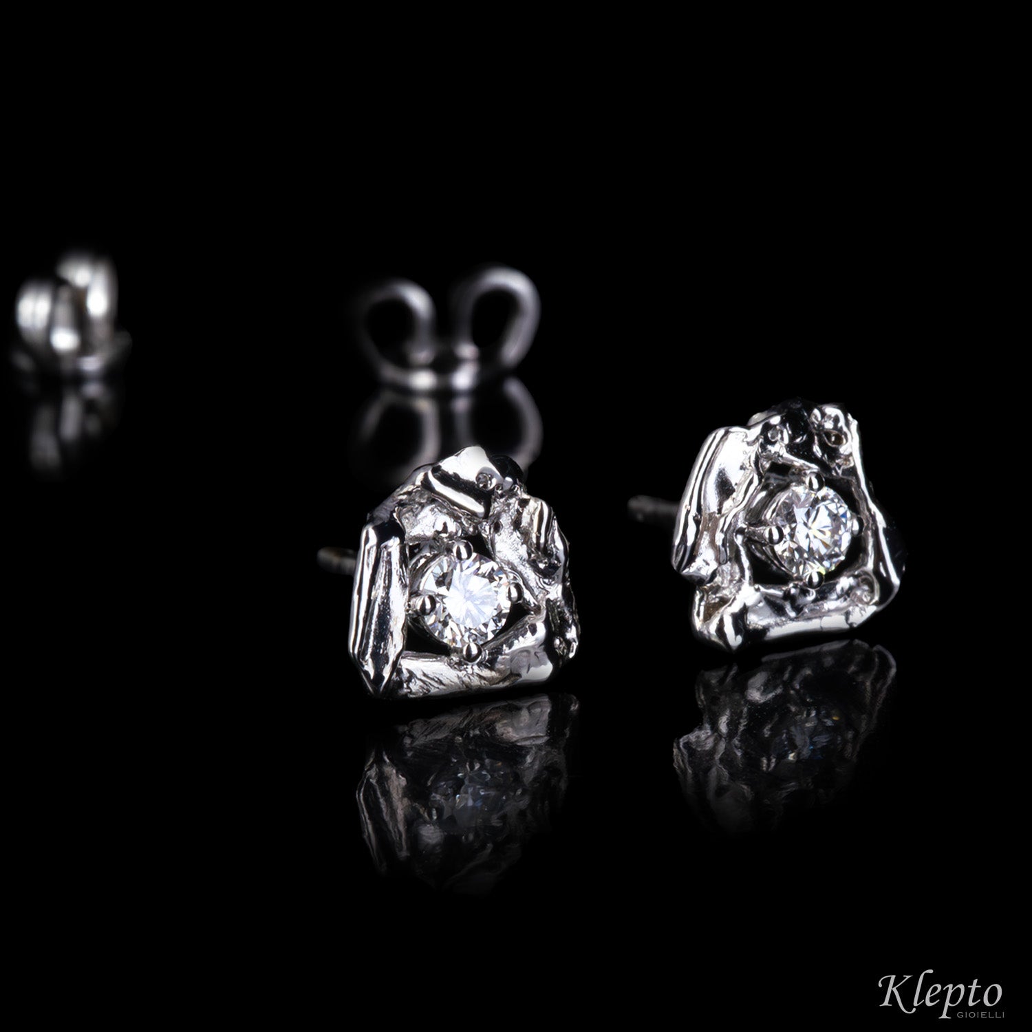 White gold earrings with Diamonds "Pepita"