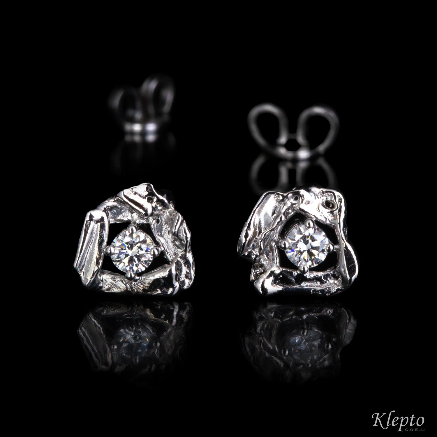 White gold earrings with Diamonds "Pepita"