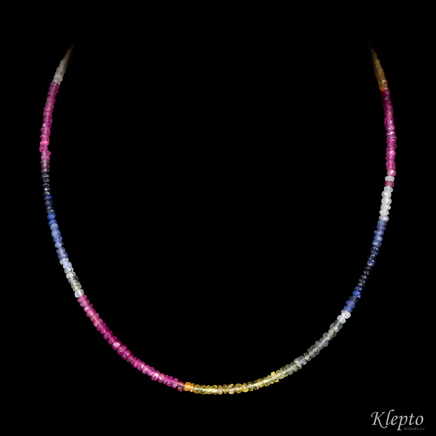 Rainbow Necklace with Multicolor Sapphires
