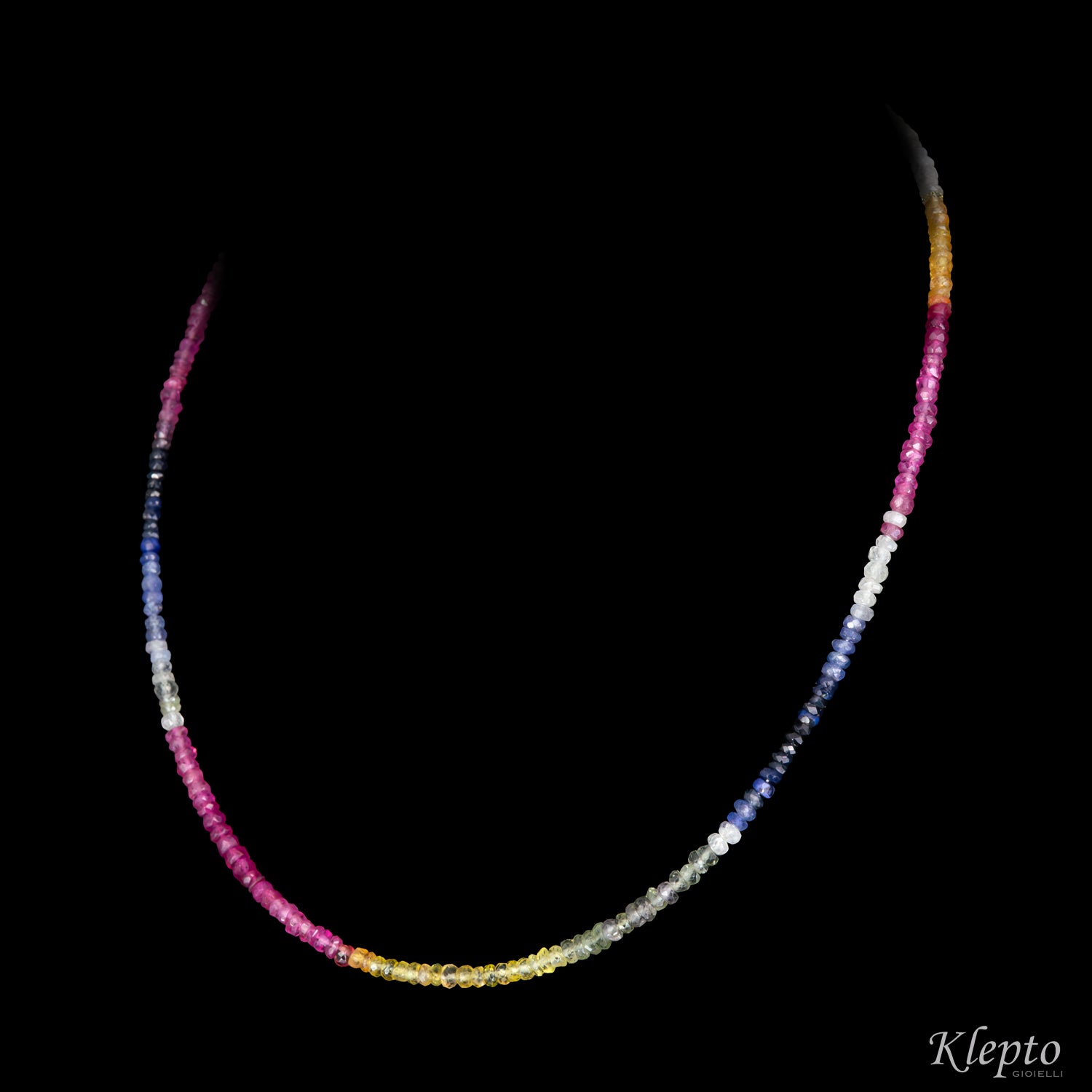 Rainbow Necklace with Multicolor Sapphires