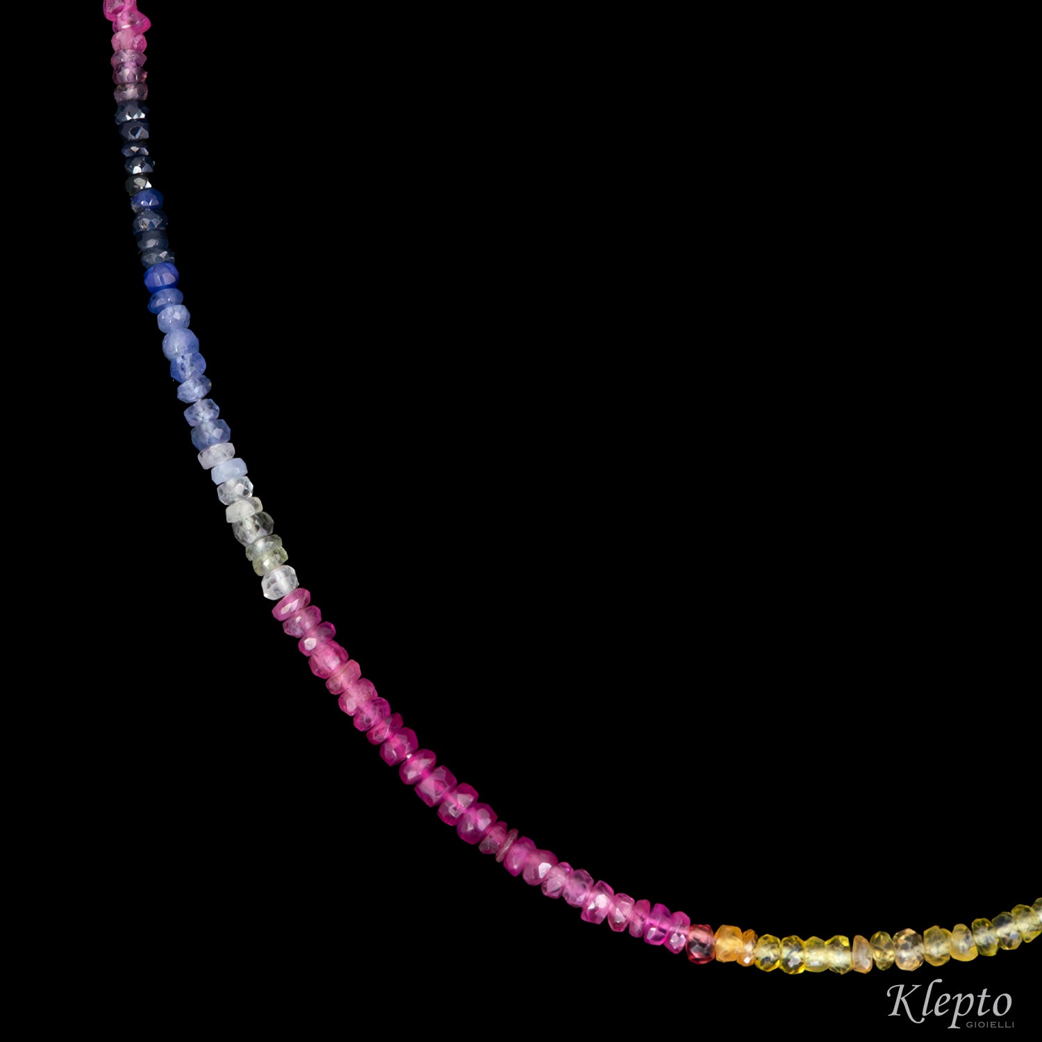 Rainbow Necklace with Multicolor Sapphires