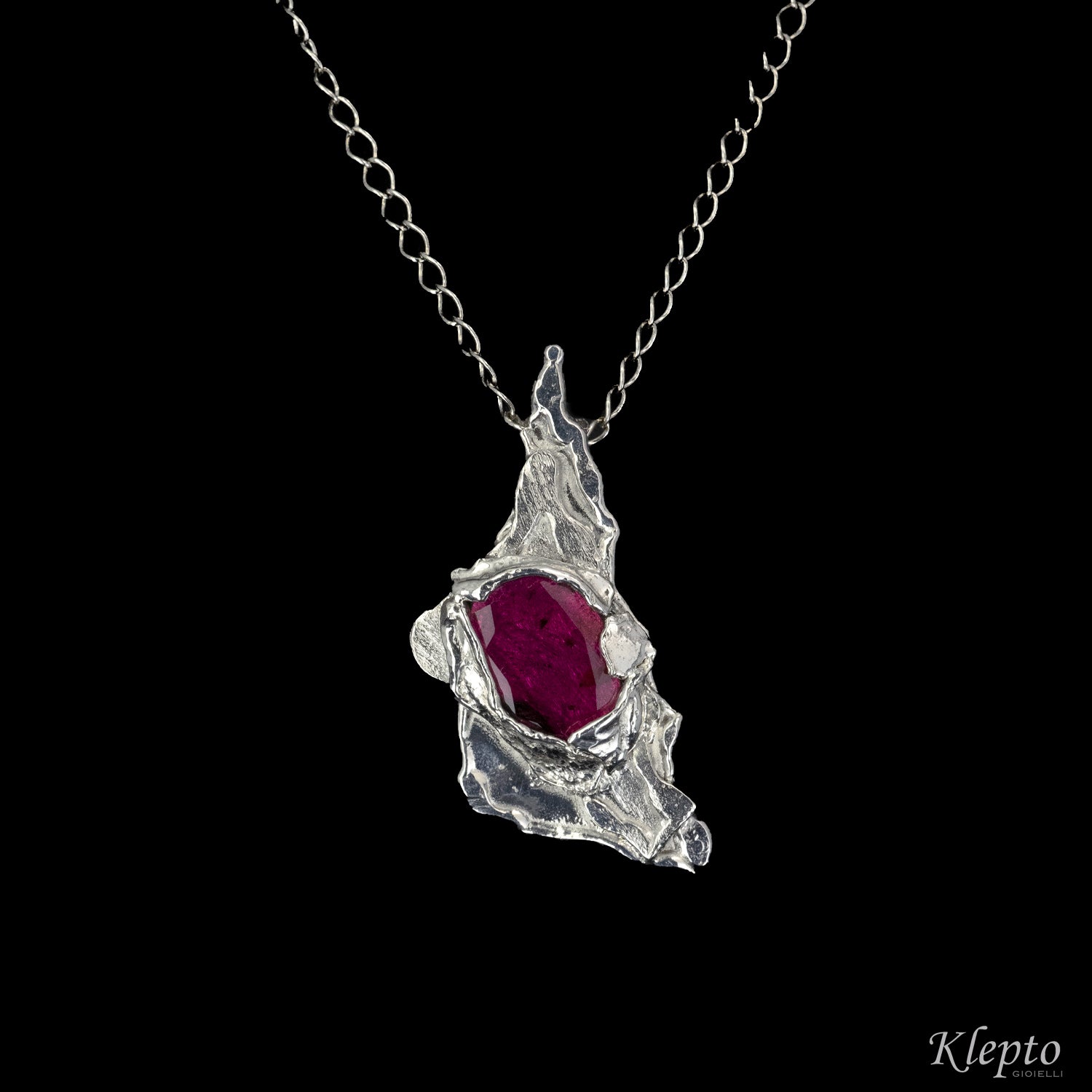 Silnova® Silver Pendant with Pink Tourmaline