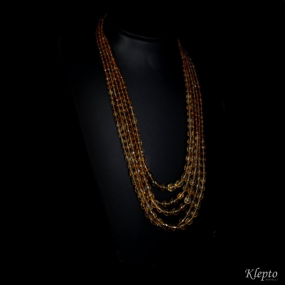 Multi-strand necklace with Citrine Quartz