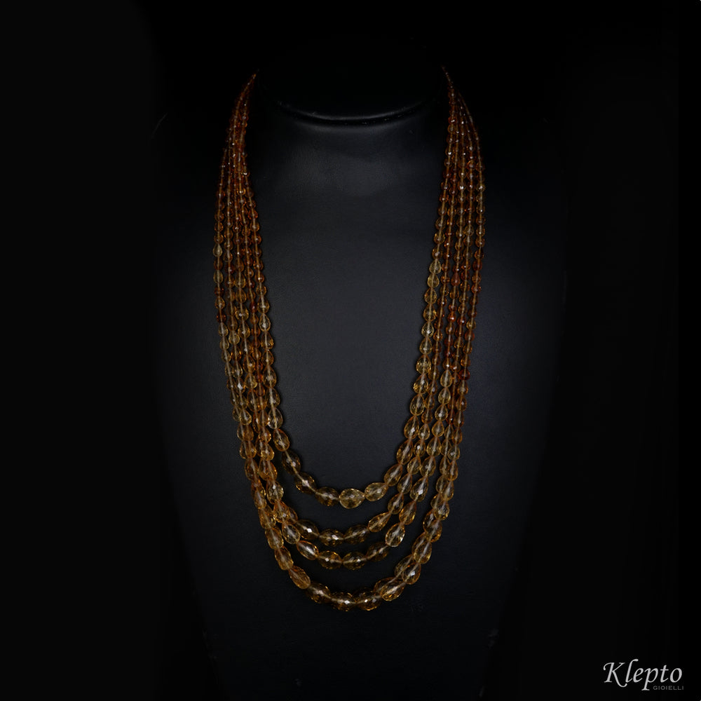Multi-strand necklace with Citrine Quartz